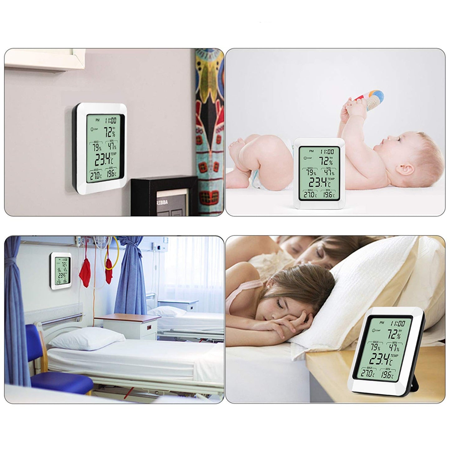Indoor Outdoor Digital Thermometer Room Temperature Humidity Meter