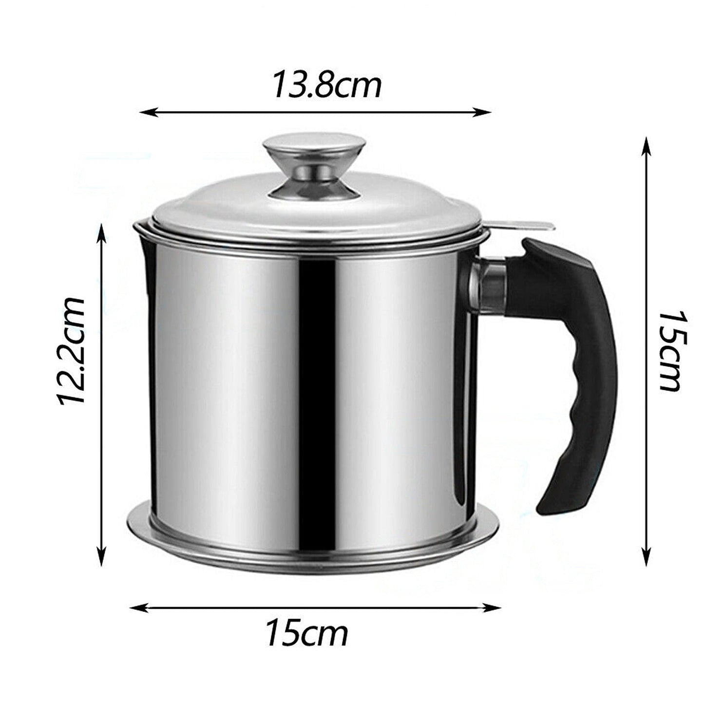 Cooking Grease Oil Strainer Pot Jug Stainless Steel Container Filter Can