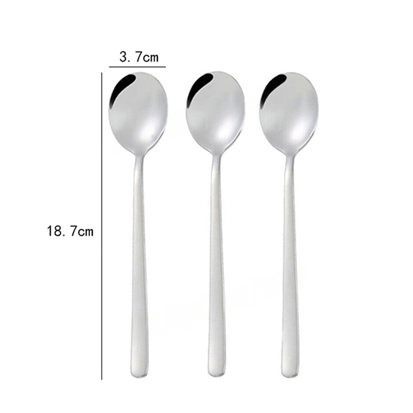 6pcs Stainless Steel Long Handle Tea Spoons for Latte Ice Cream