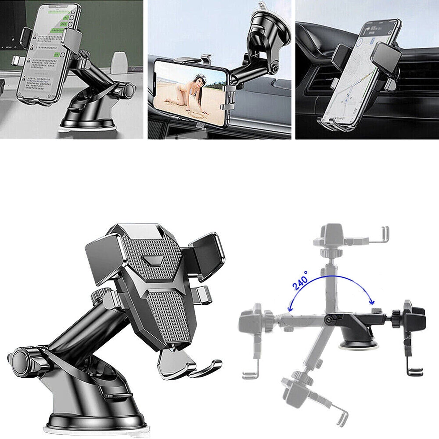 Phone Holder Mount Dashboard Suction Car Mobile Stand