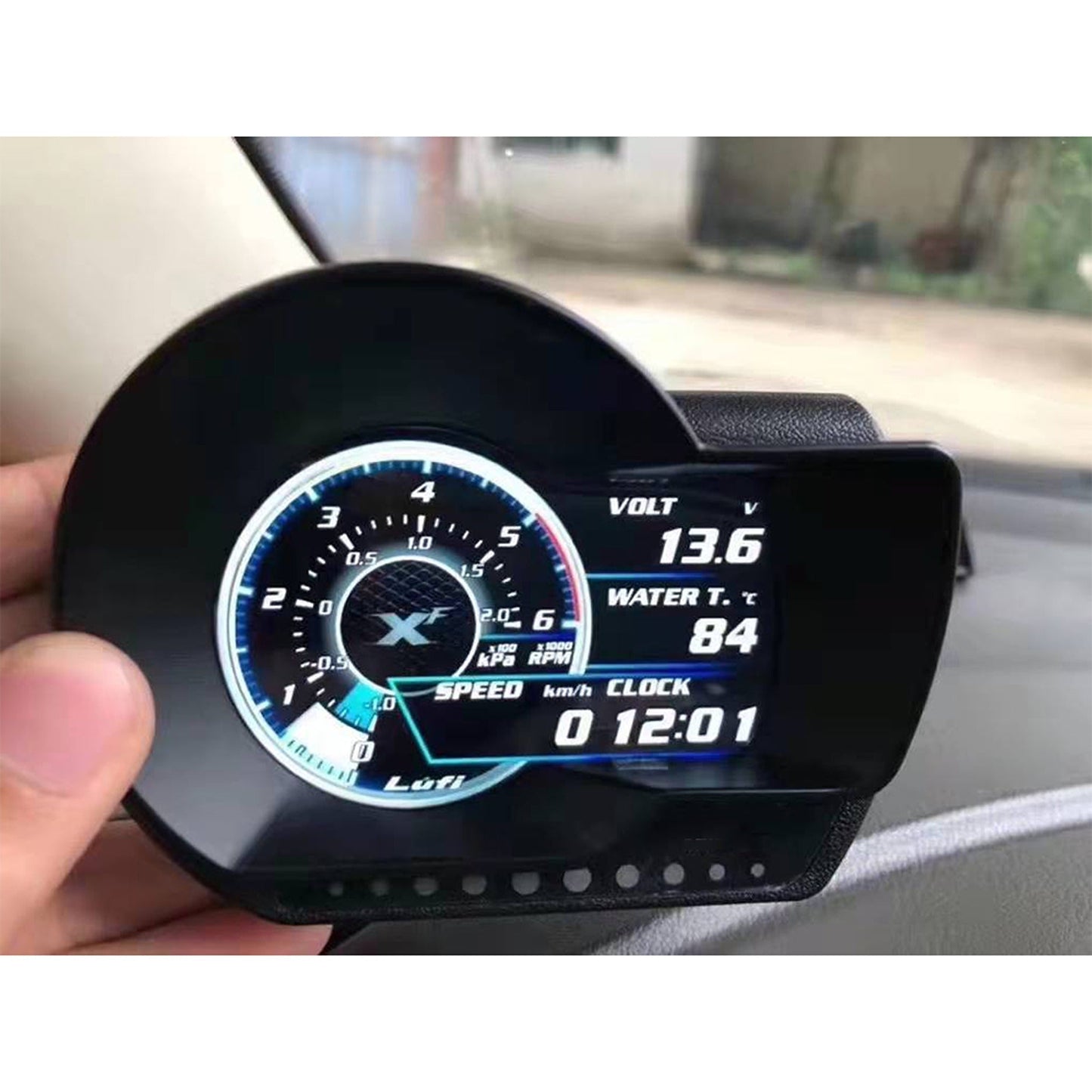 Lufi XF2 Multi-Functional OBD2 Gauge with Boost Water Oil Temp and Scanner