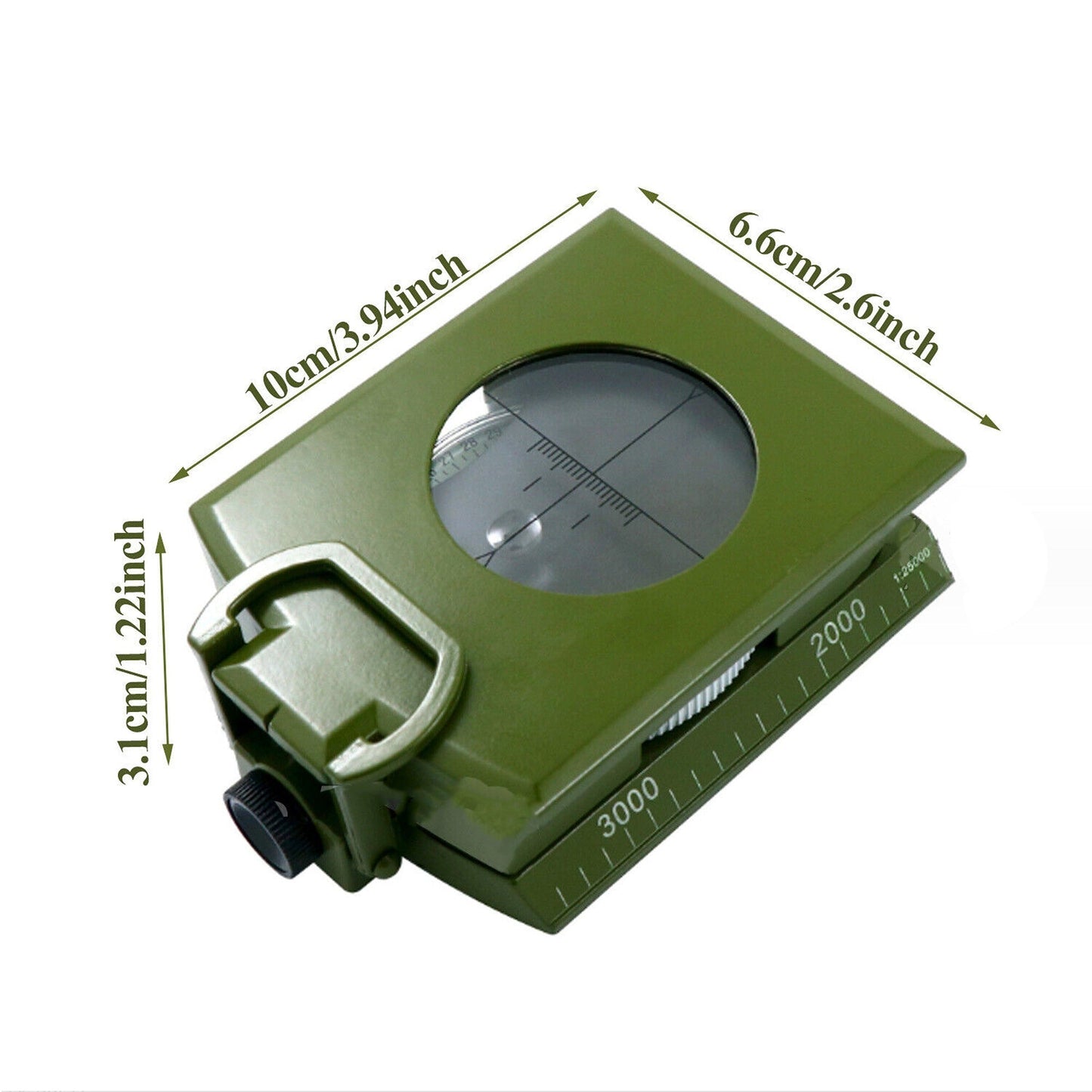 Outdoor Army Metal Sighting Clinometer Compass for Hiking and Survival