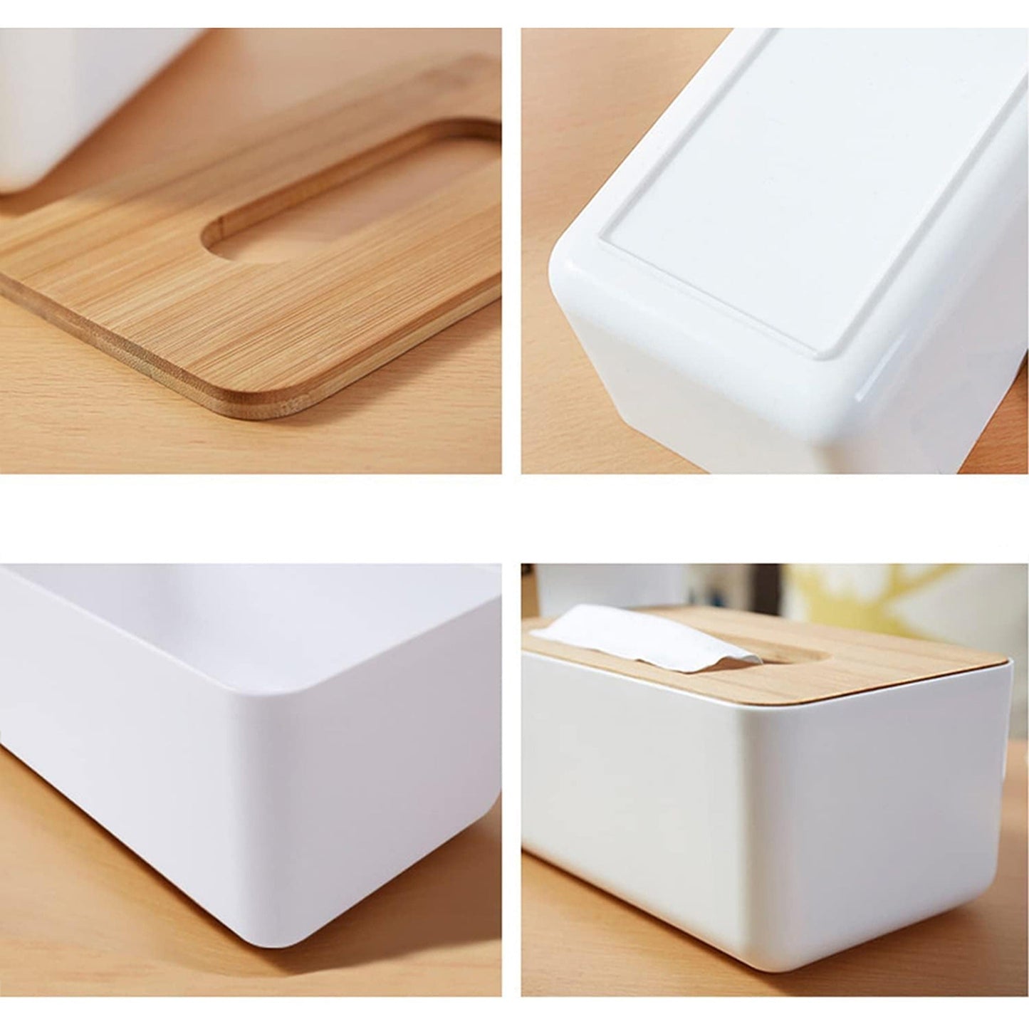 Wooden Tissue Box Cover Paper Napkin Storage Holder Dispenser