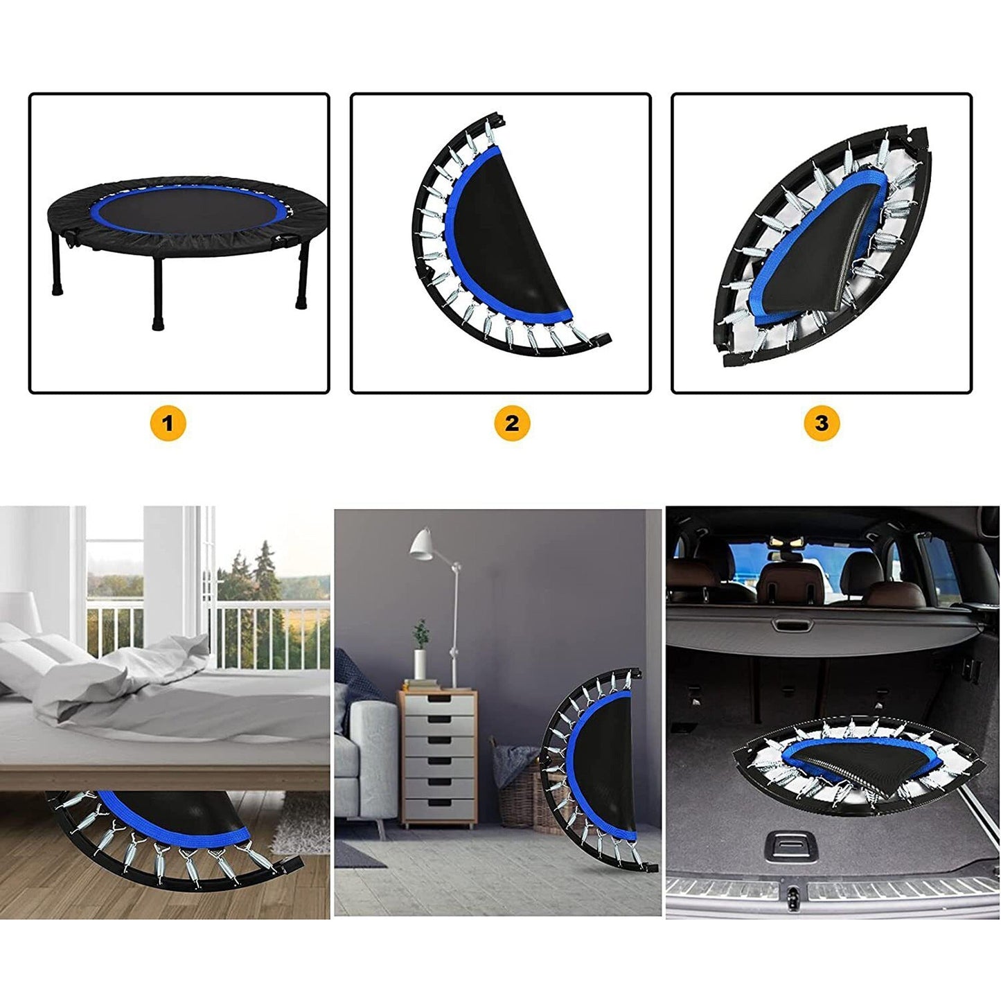 Indoor Mini Trampoline for Home Gym Cardio and Fitness Training