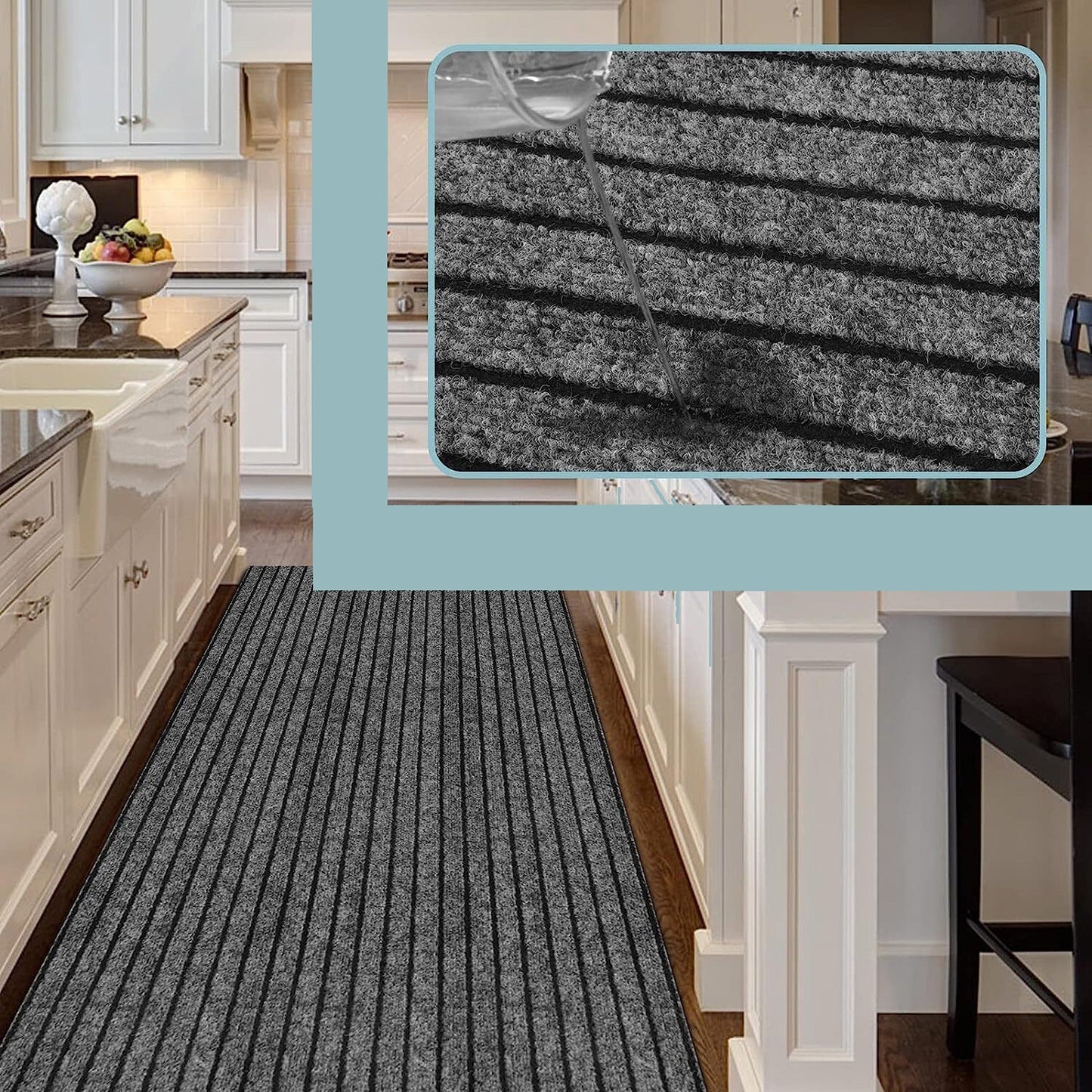 Non Slip Rubber Door Entrance Mat Kitchen Hallway Runner Rug