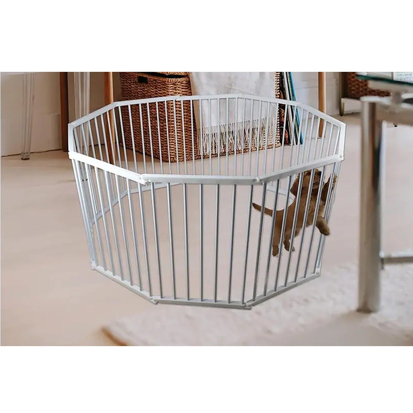 Portable Dog Playpen with Foldable Exercise Panels for Puppy Play and Fencing