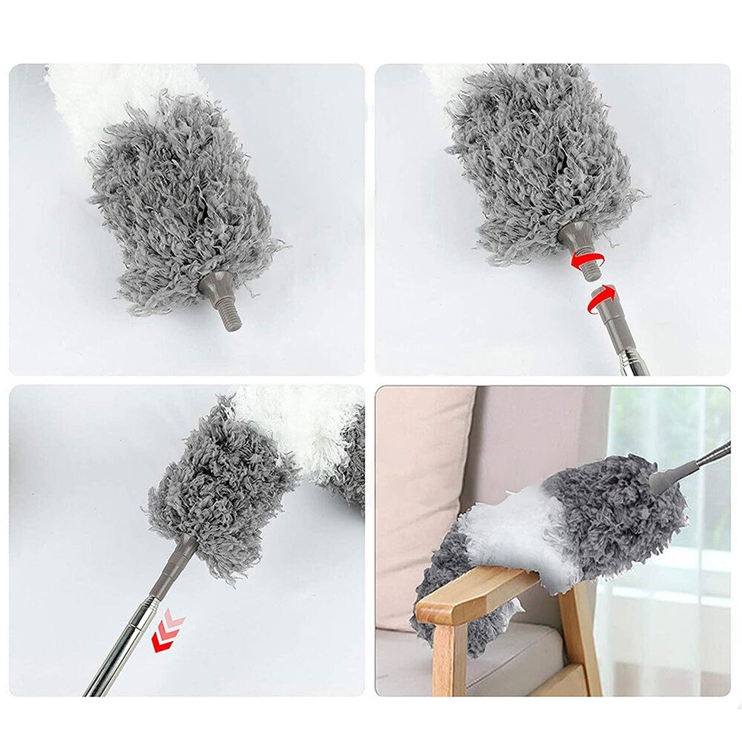 Magic Telescopic Static Feather Duster Long Handle Dust Brush 245cm