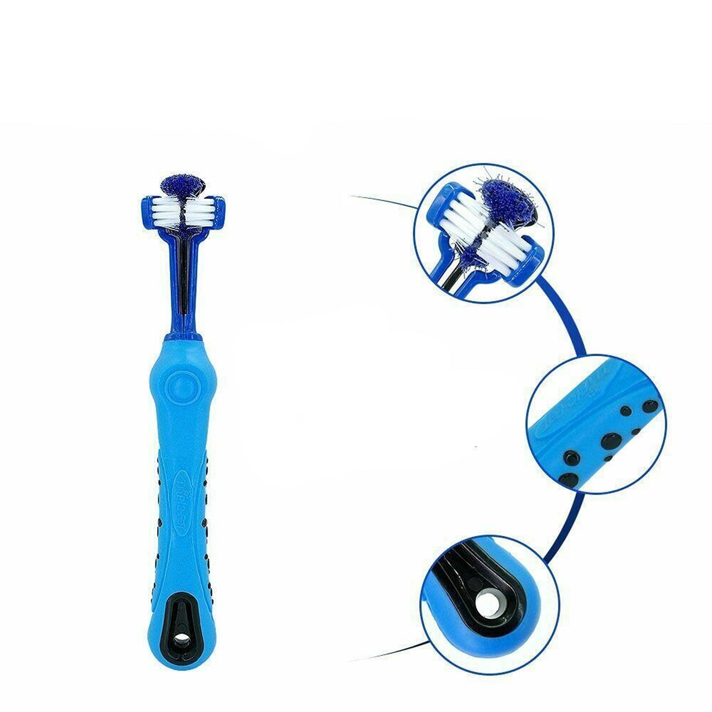 Pet Dental Care Three-Sided Dog Toothbrush for Tartar Reduction