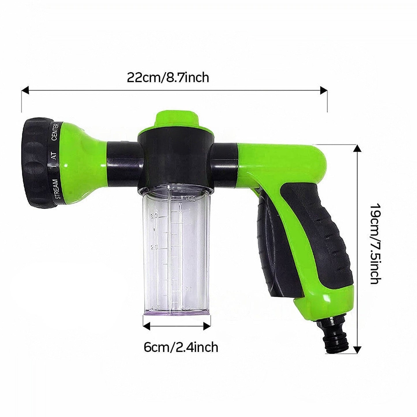 Car Wash High-Pressure Sprayer Nozzle Hose Gun with Water Foam Soap