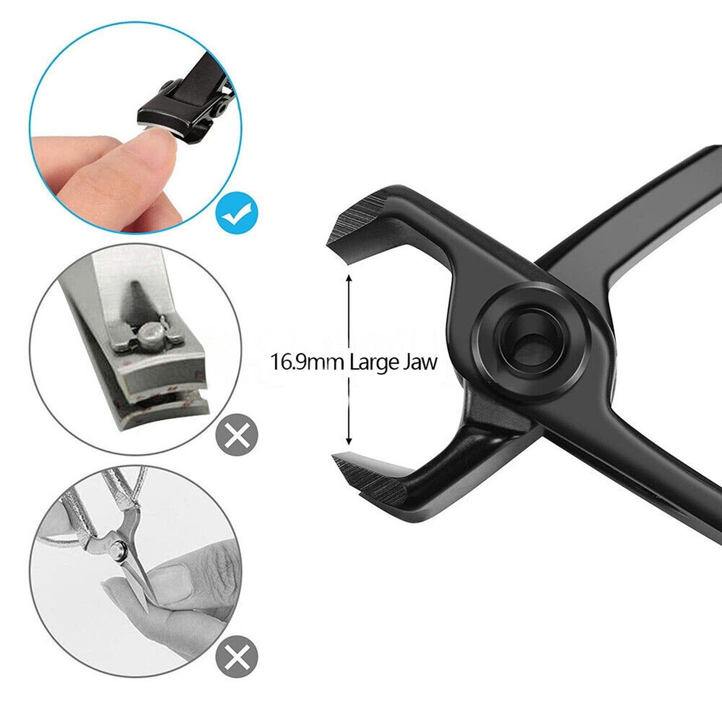 Podiatry Kit with Heavy-Duty Toe Nail Clippers for Thick Nails