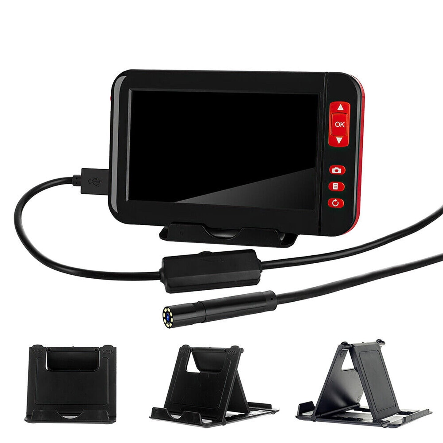 Industrial Endoscope with 4.3in HD Screen 1080P Borescope Inspection Camera