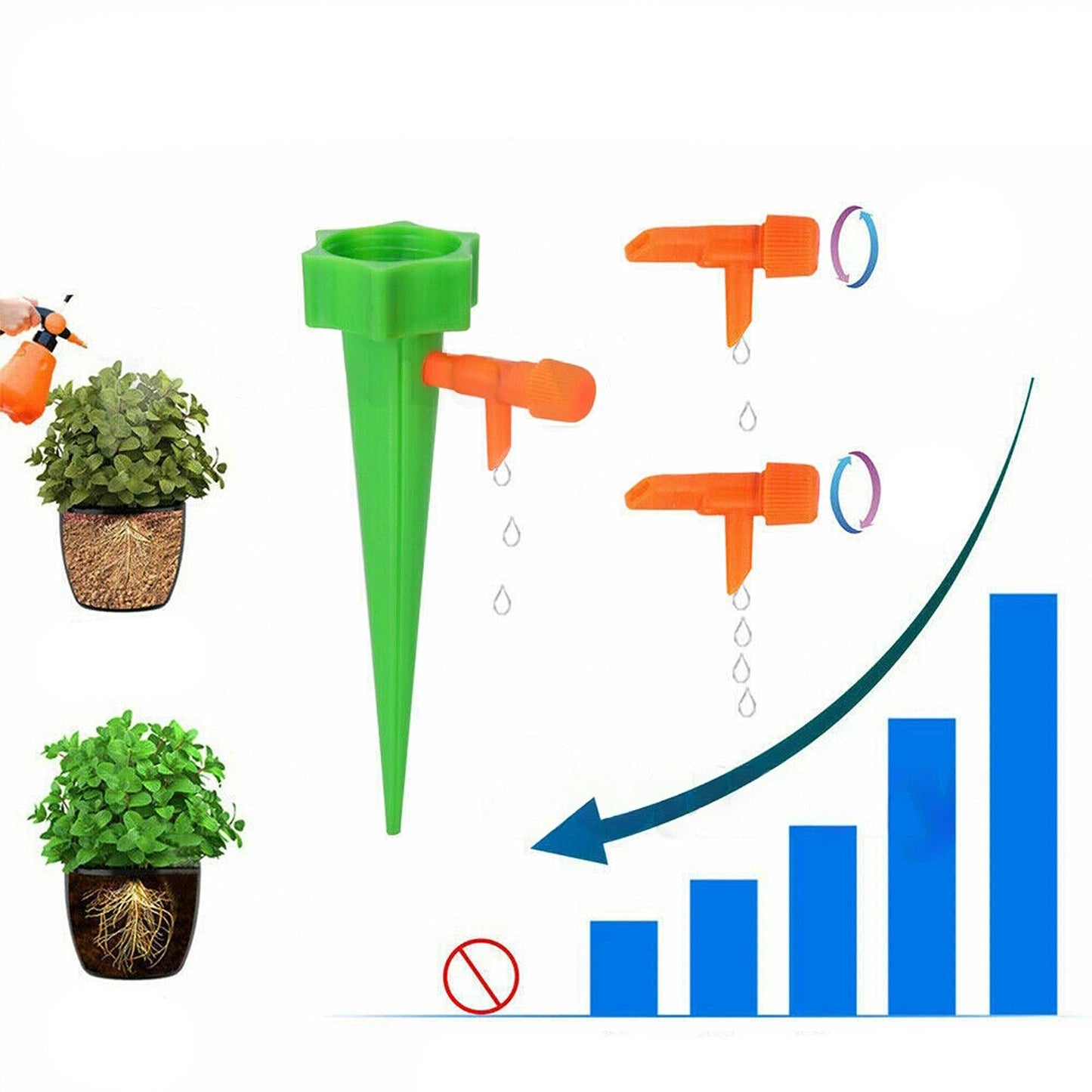 24pcs Plant Watering Drip Irrigation Kit Self Watering Spikes System