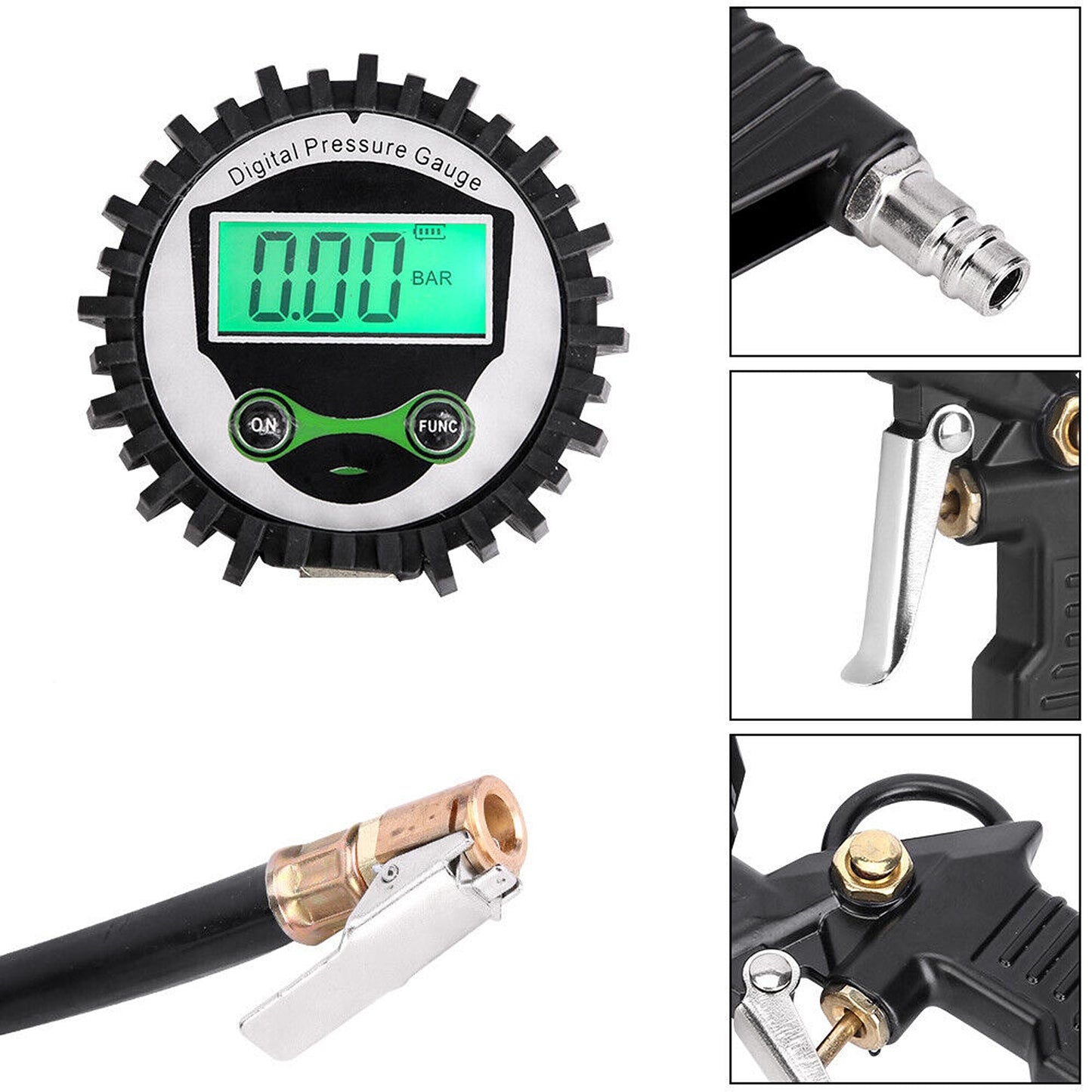 Digital Tyre Pressure Gauge with Air Inflator for Trucks and Cars