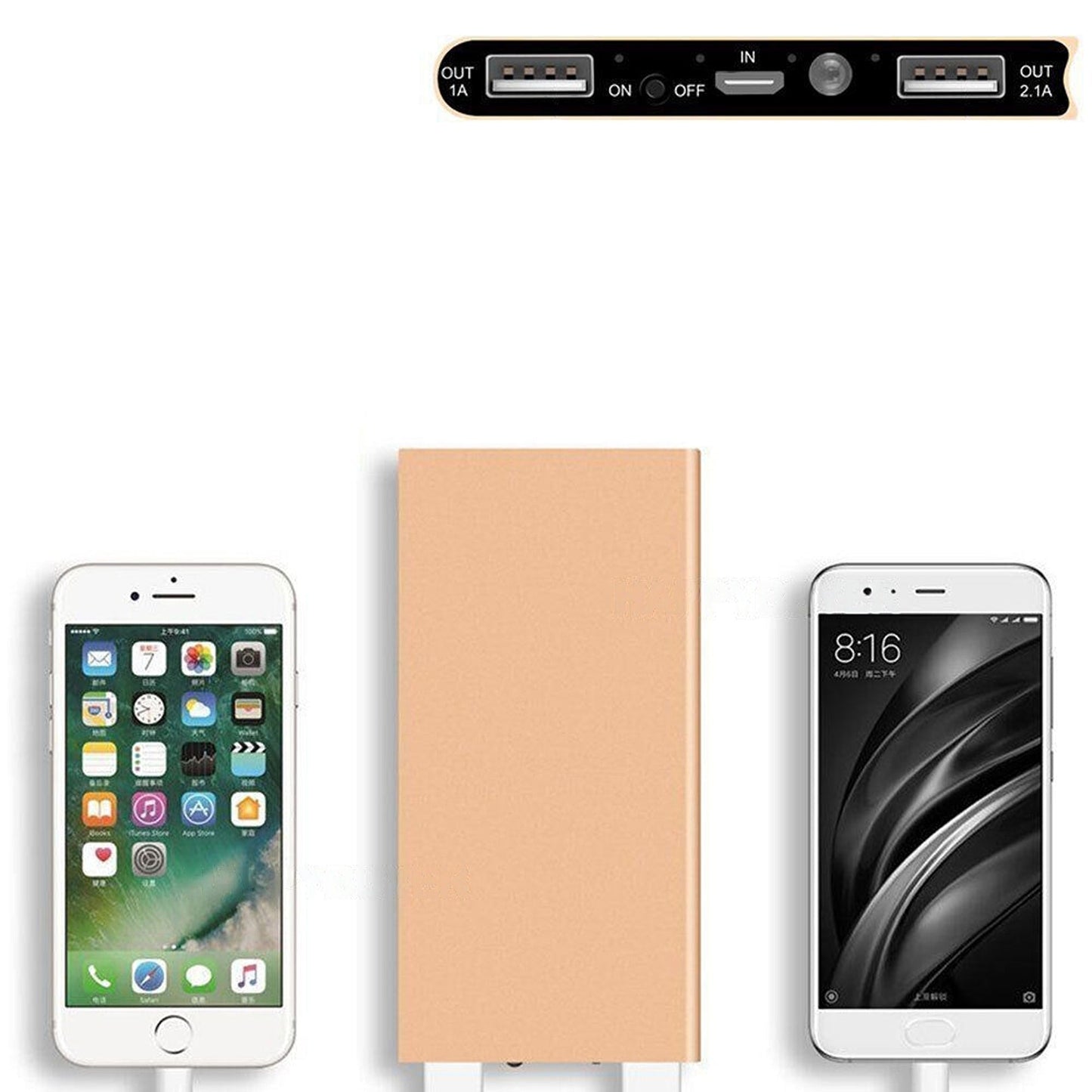 Dual USB Portable Mobile Phone Battery Charger External Power Bank
