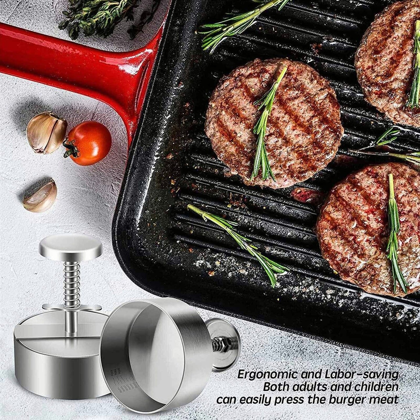 Non-Stick Hamburger Patty Maker Press for Beef Meat Cooking