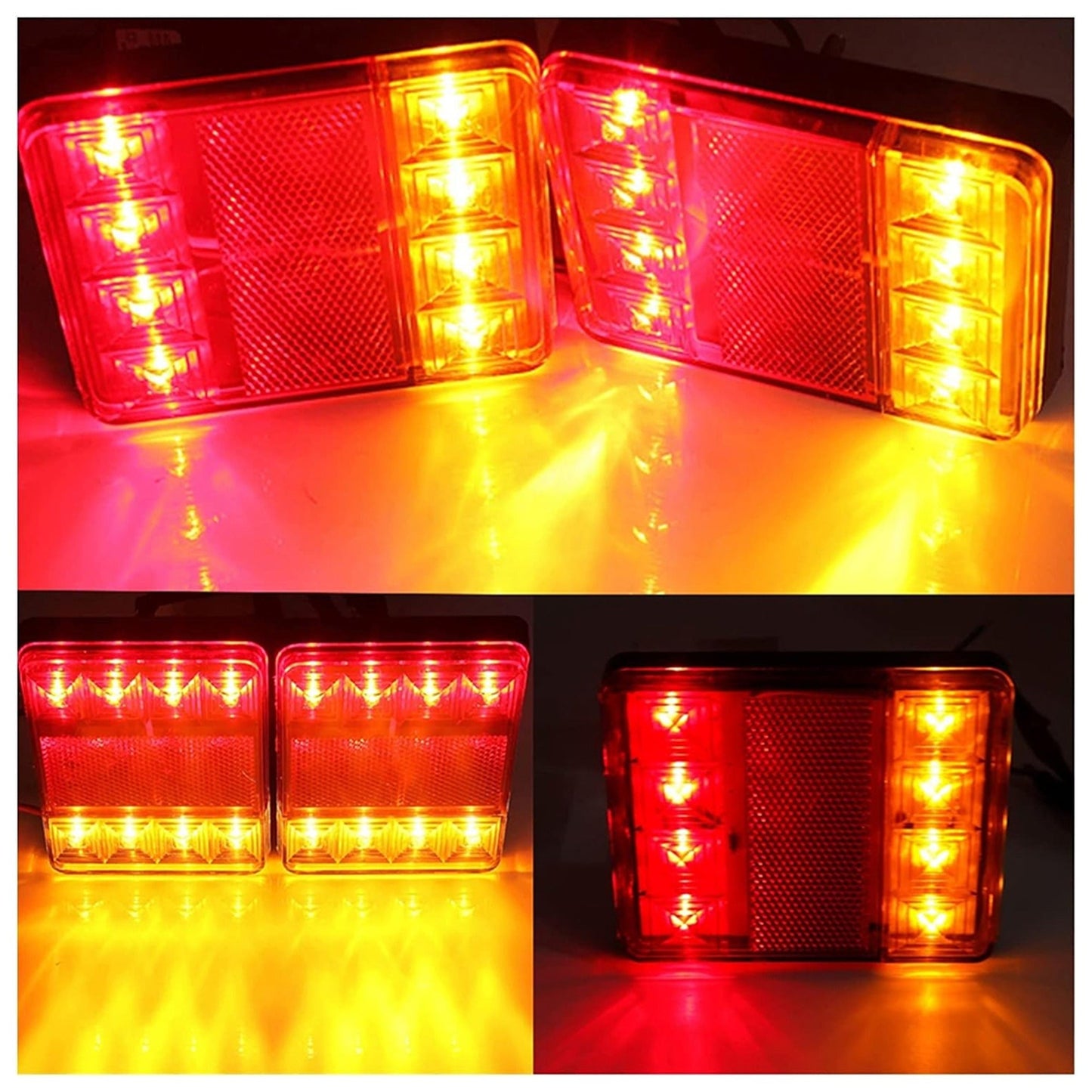 2pcs Trailer Tail Lights LED Submersible Stop Kit Lamp Boat Truck