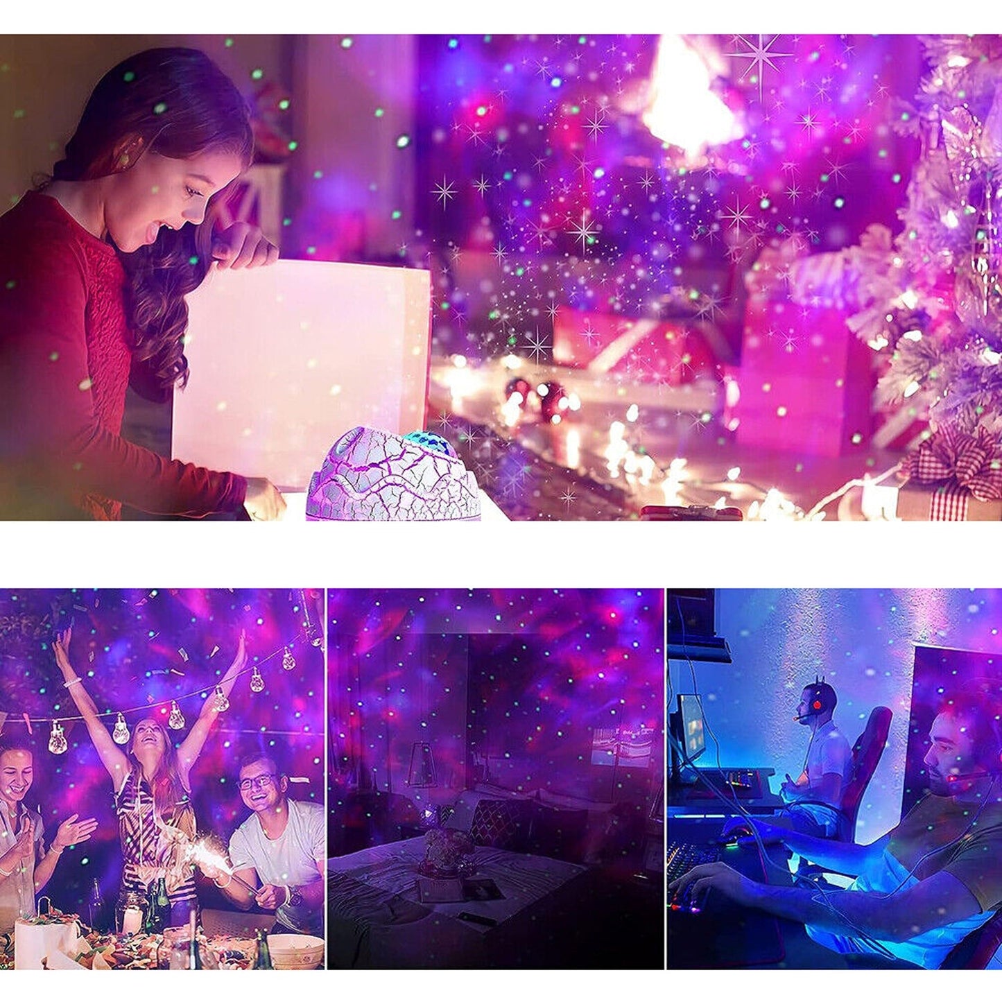 Galaxy Star Wireless Projector with Dinosaur Egg Design and Music Player