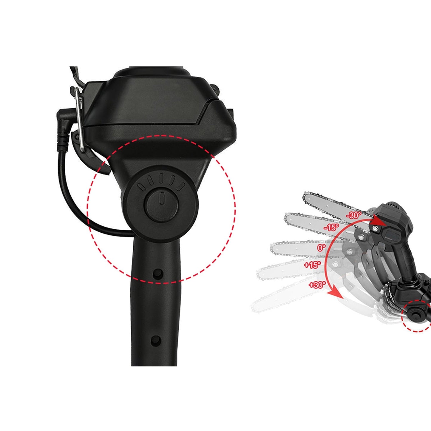 2-in-1 Cordless Pole Chainsaw and Tree Pruner Compatible with Makita 18V Battery