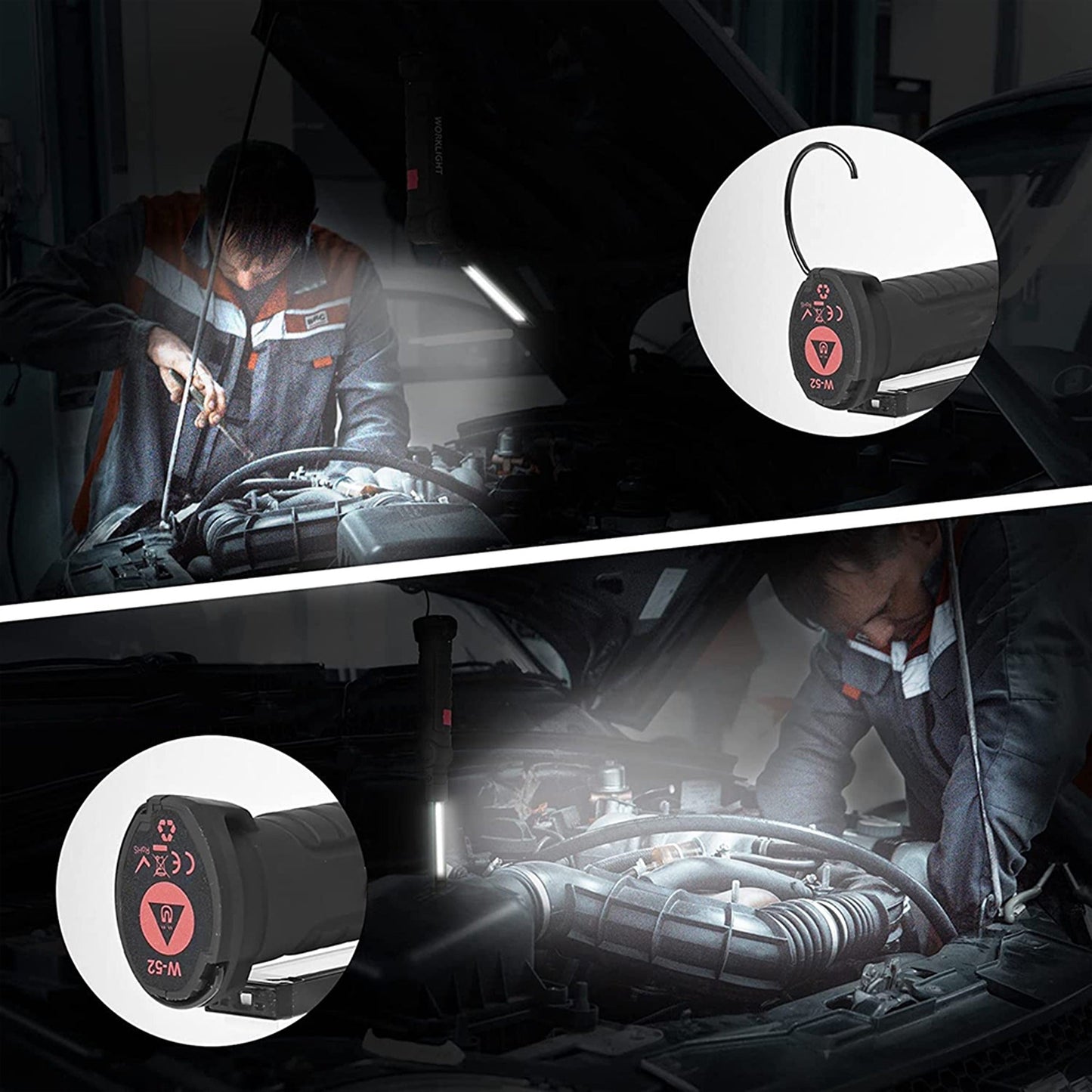 Magnetic COB LED Flashlight Rechargeable Hand Torch Work Light