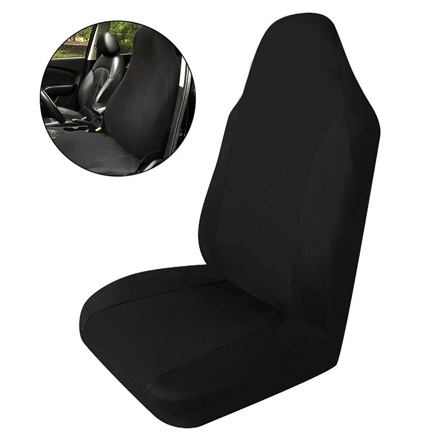 Car Front Seat Cover Protector Universal Anti Slip Black