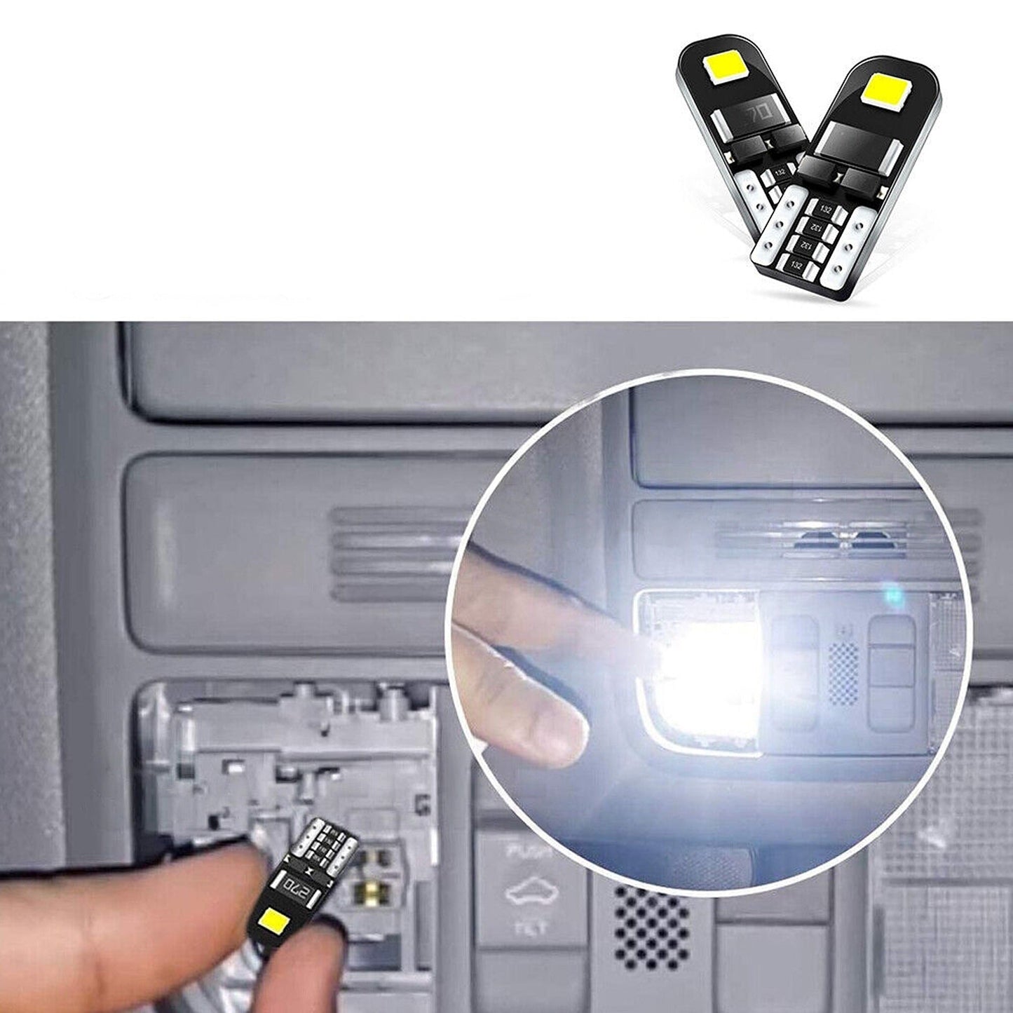 10pcs T10 W5W 194 168 LED Interior Light Bulbs Canbus Wedge