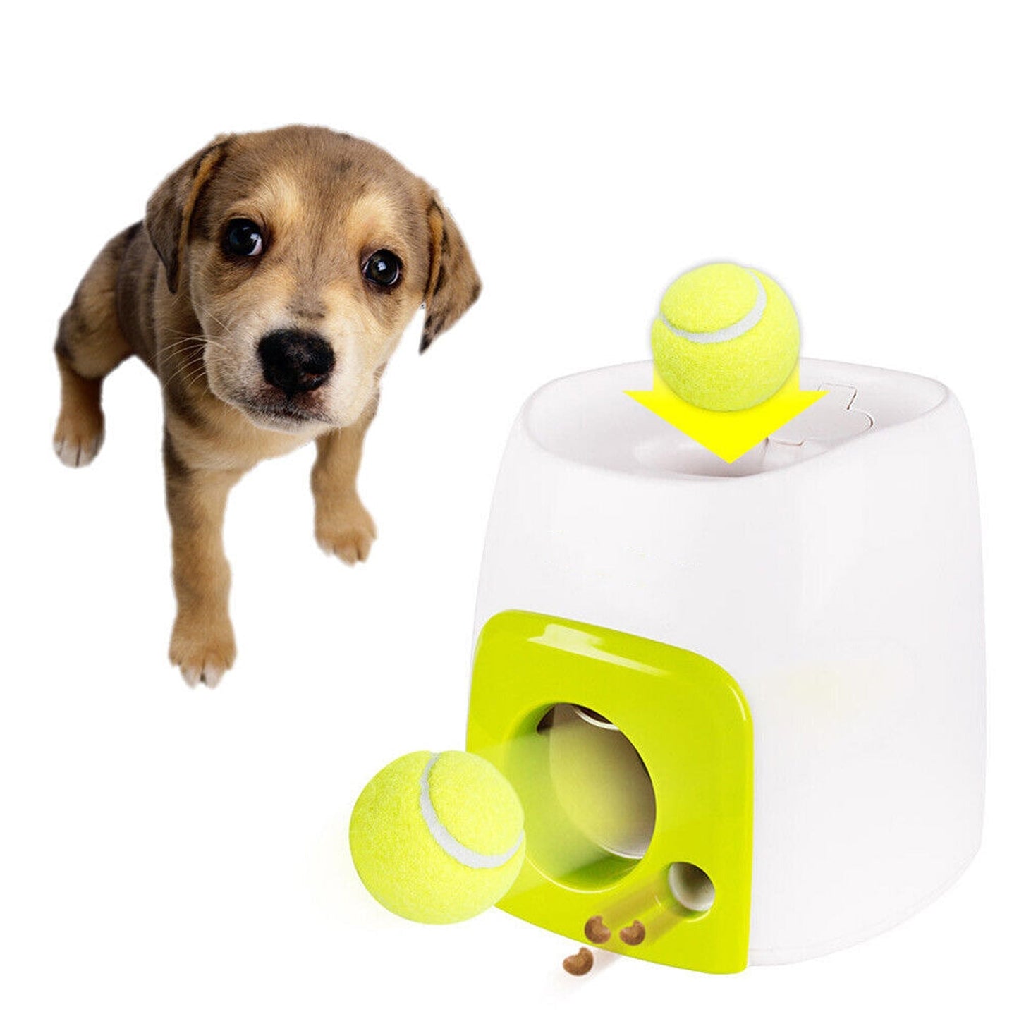 Interactive Tennis Ball Machine for Dogs Automatic Pet Training with Snack Dispenser