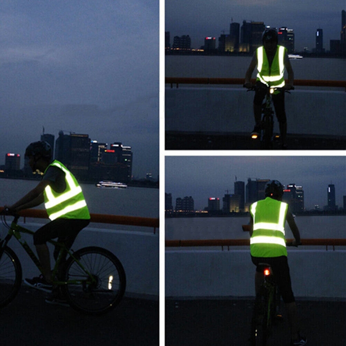 Fluro Green Reflective Safety Vest Night Time Work Essential
