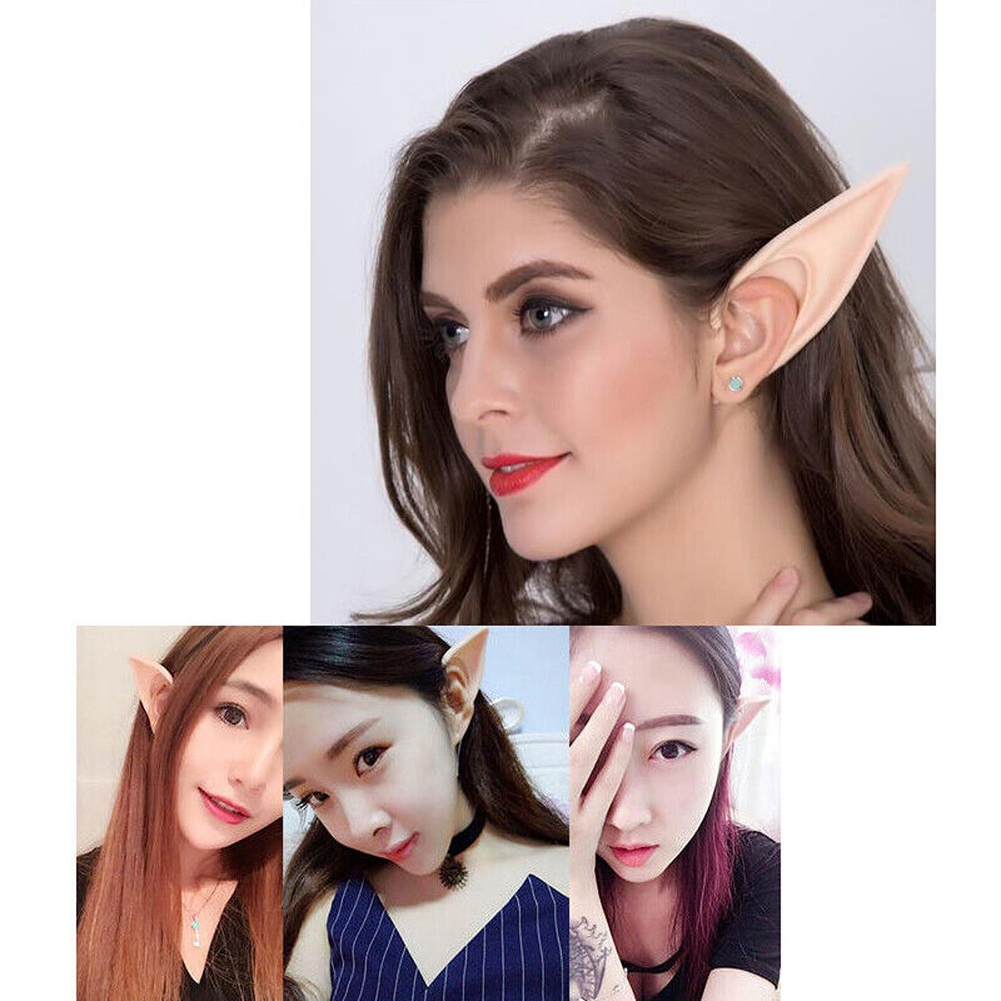 1pair Cosplay Rubber Elf Ears Fairy Pixie Style for Halloween