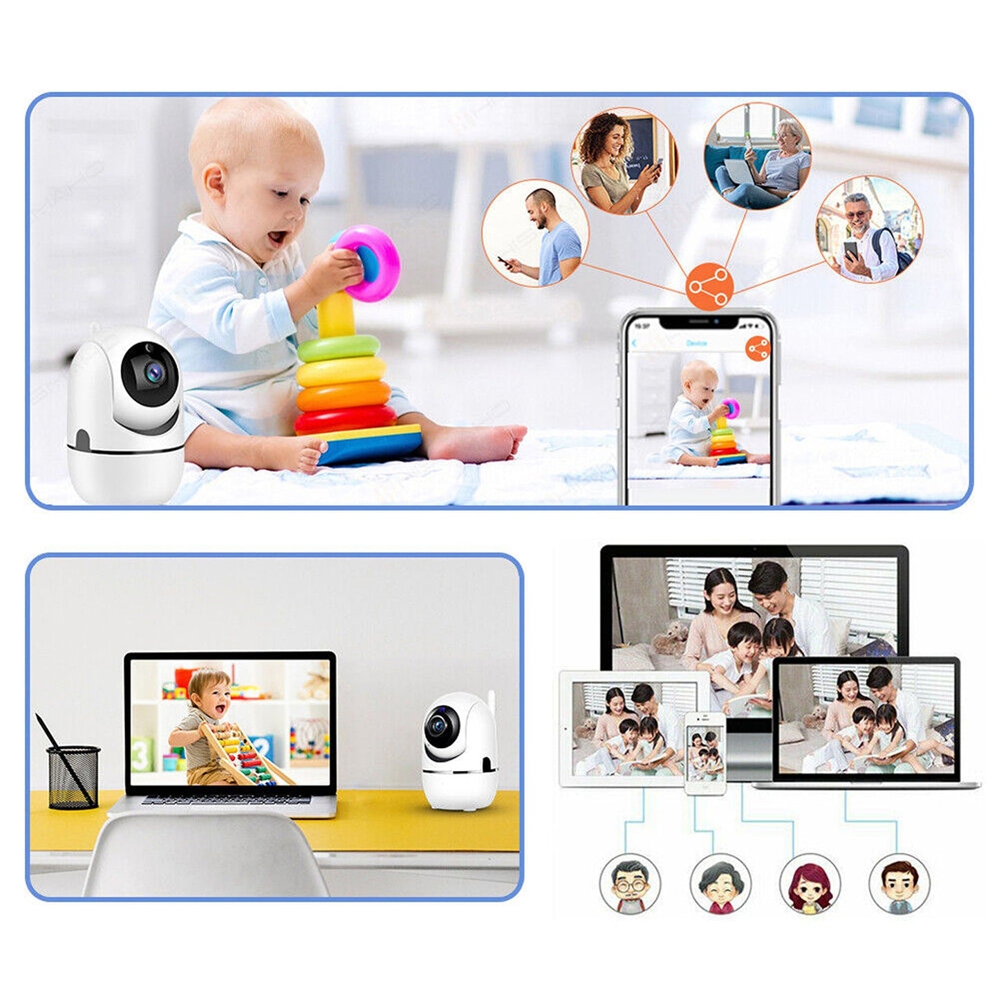 Wireless 1080P Security Camera Indoor WiFi System for Home and Pets