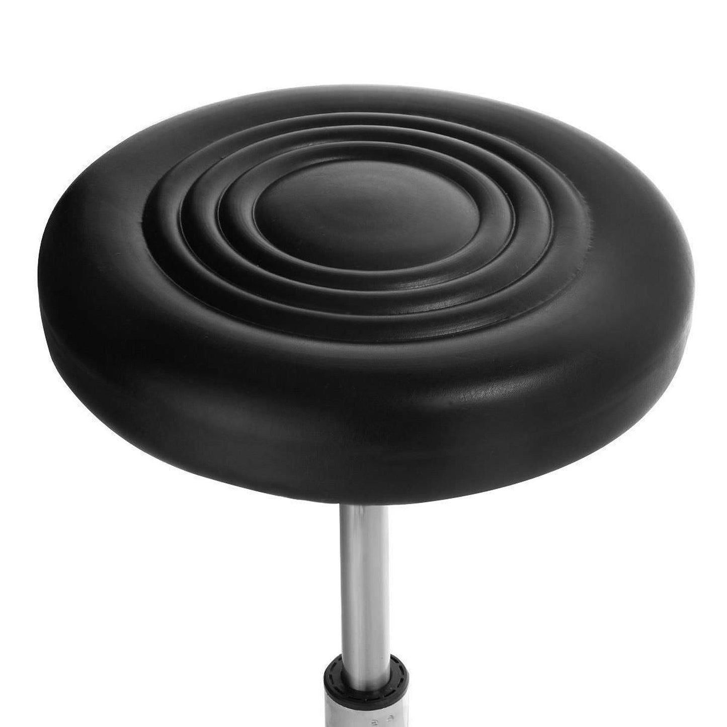 Round Black Barber Stool PU Leather Swivel Hairdressing Chair