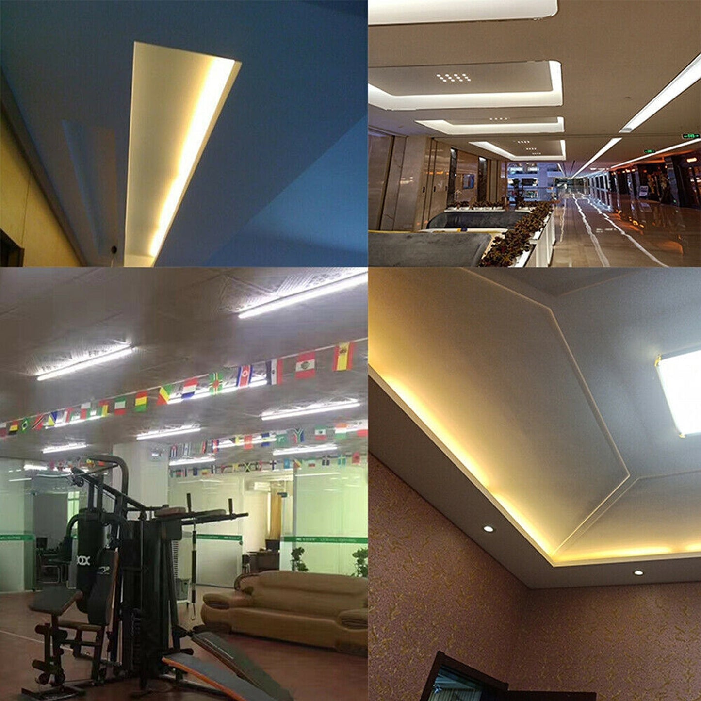4pcs 12V LED Interior Light Bar Strip with Switch for Car Van and Bus