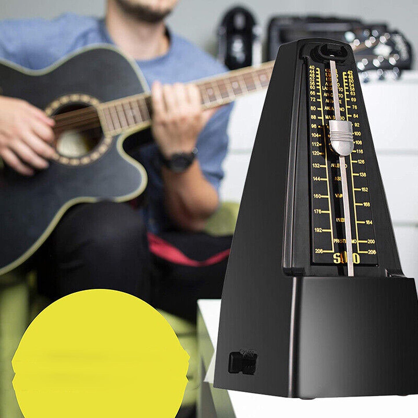 Traditional Mechanical Metronome with Adjustable Beat for Musicians