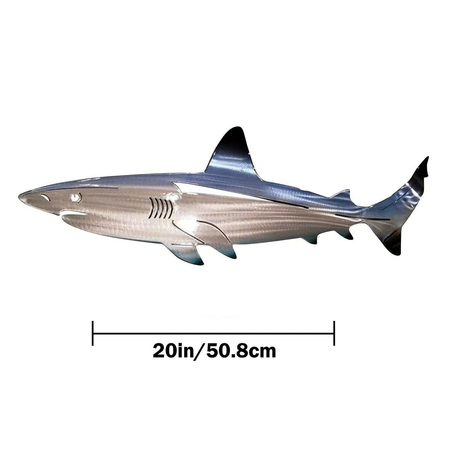 Ocean Fish Metal Wall Art Shark Decor for Patio Pool