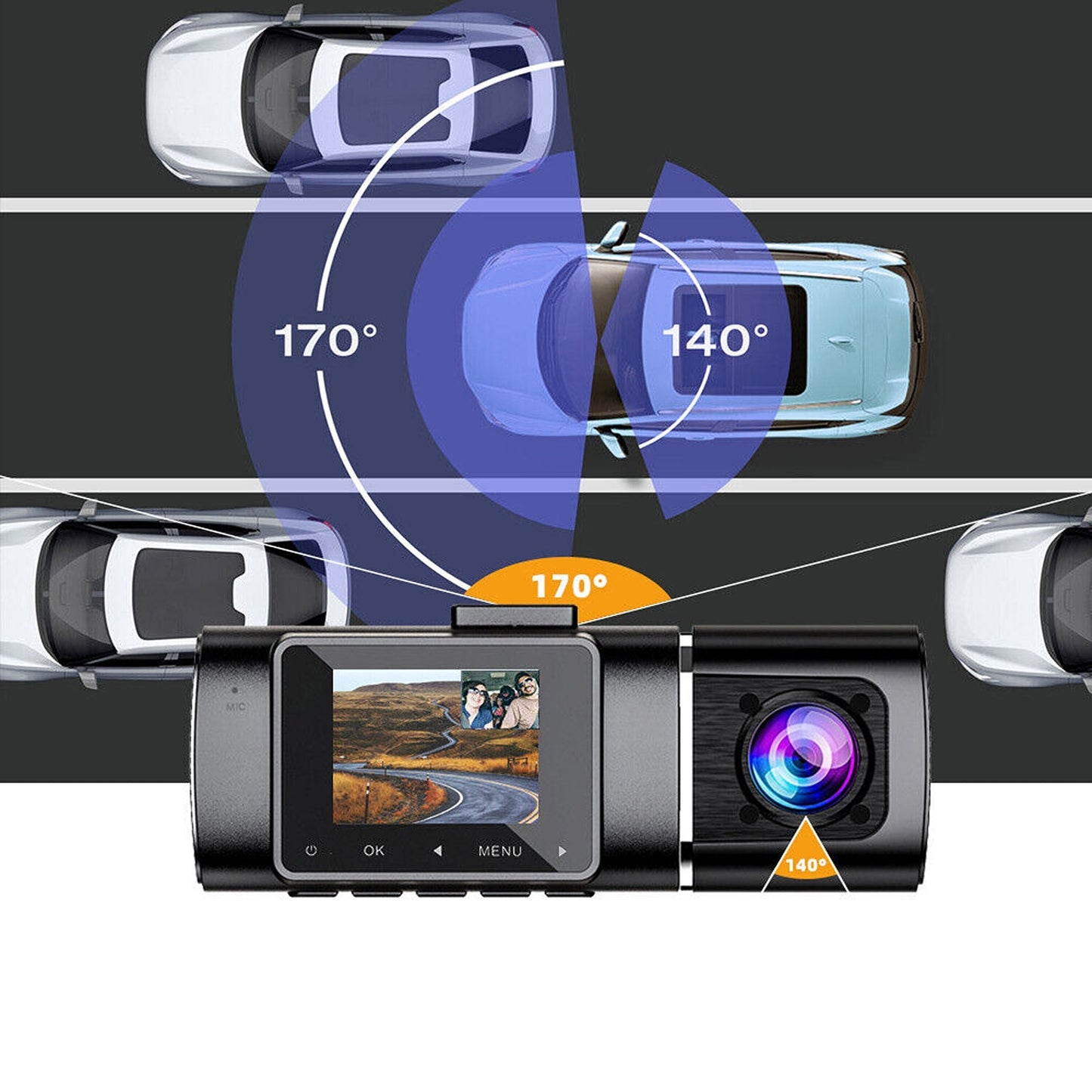 Dual HD Dash Cam with Night Vision for Uber Vehicles