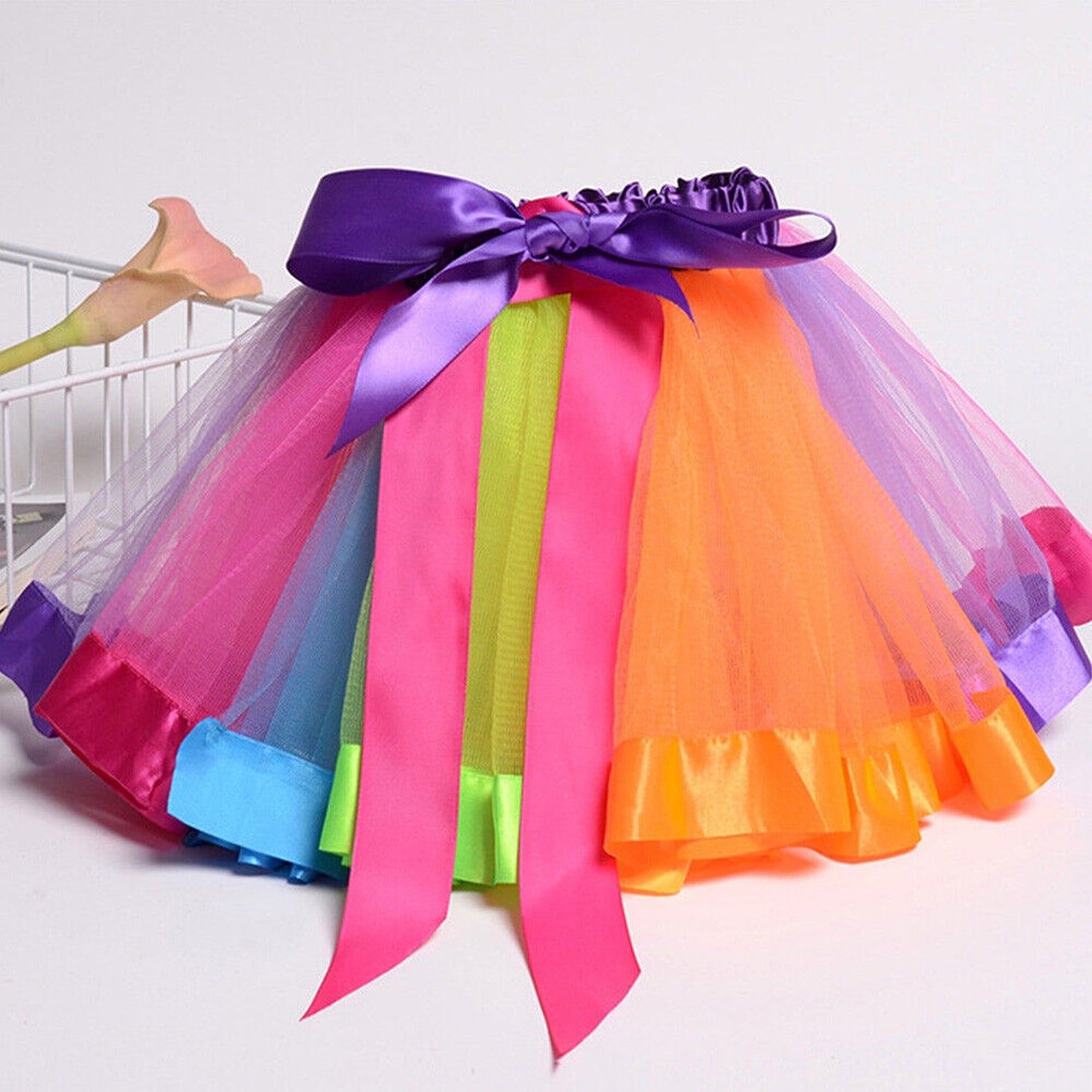Rainbow Tutu Skirt for Girls Ballet Dance Princess Costume