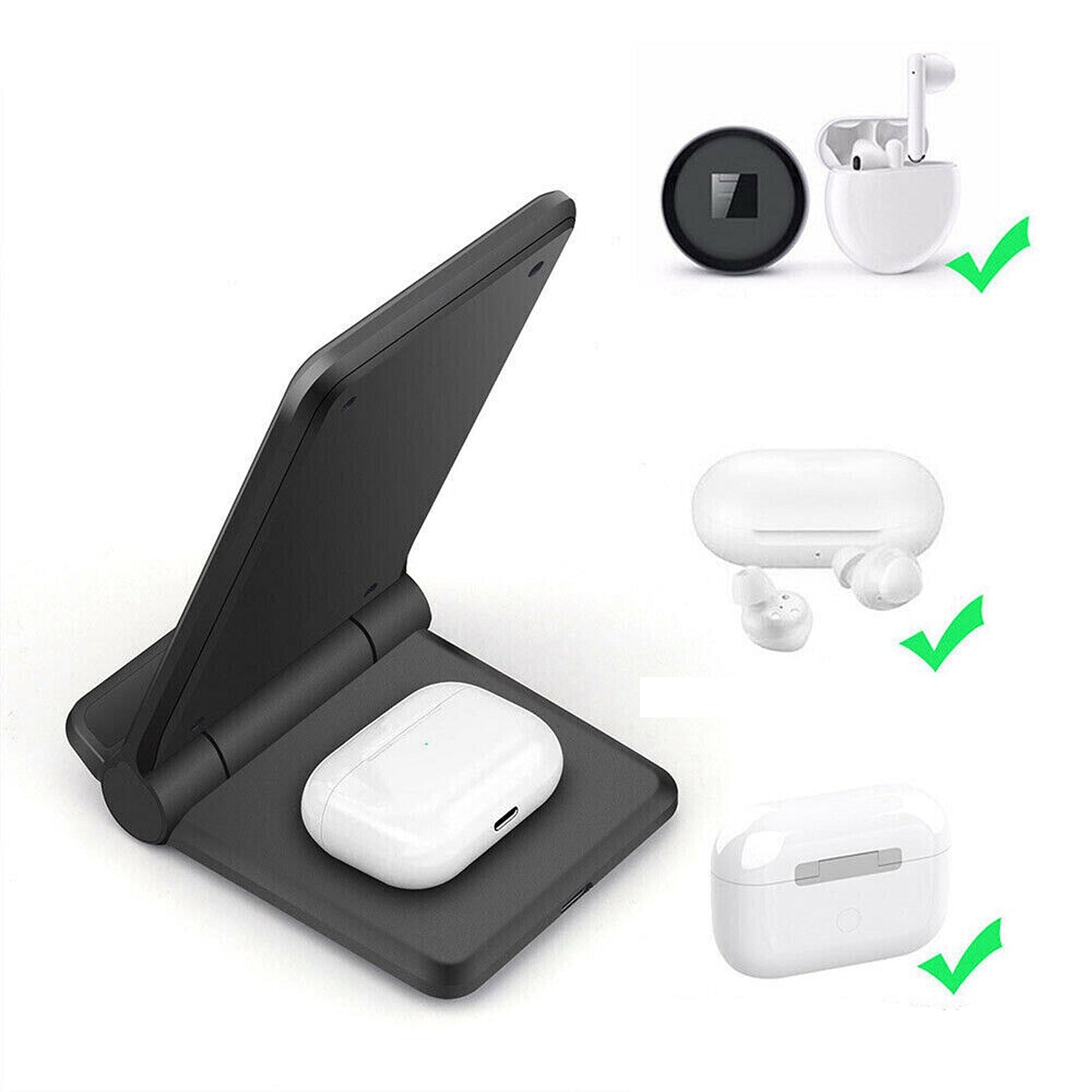 30W Fast Wireless Charger Stand Compatible with iPhone and Samsung Devices
