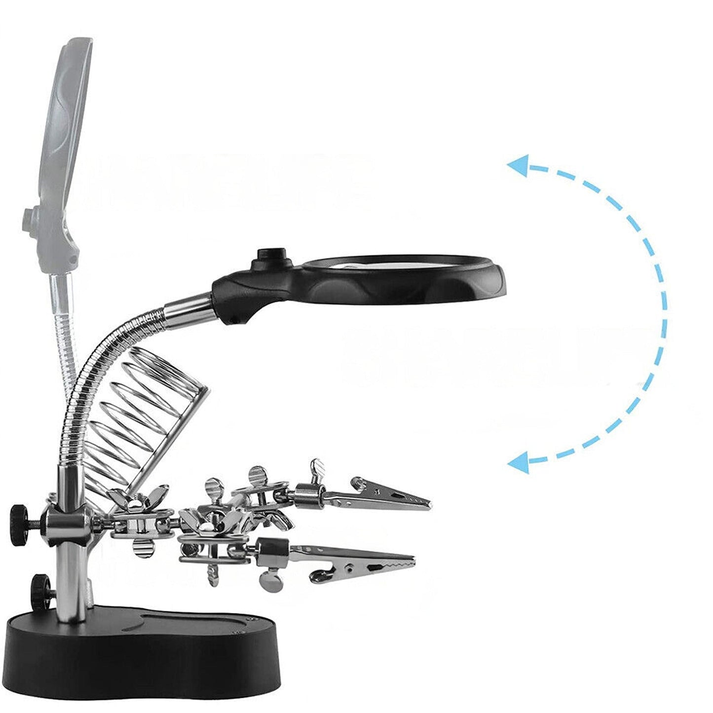 Helping Hand Soldering Iron Stand Holder Magnifier Third Hand Station with LED