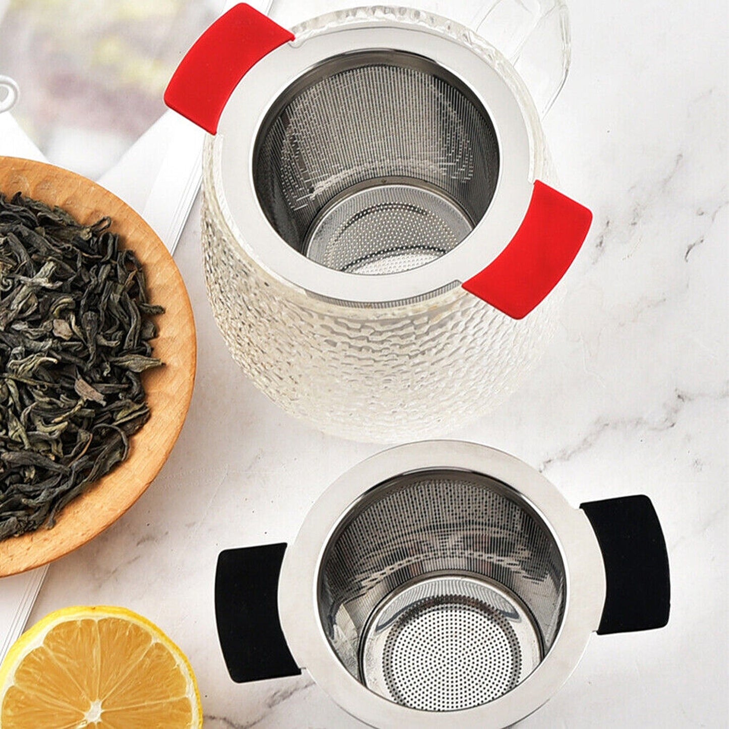 Tea Infuser Cup with Stainless Steel Mesh and Lid for Loose Leaf