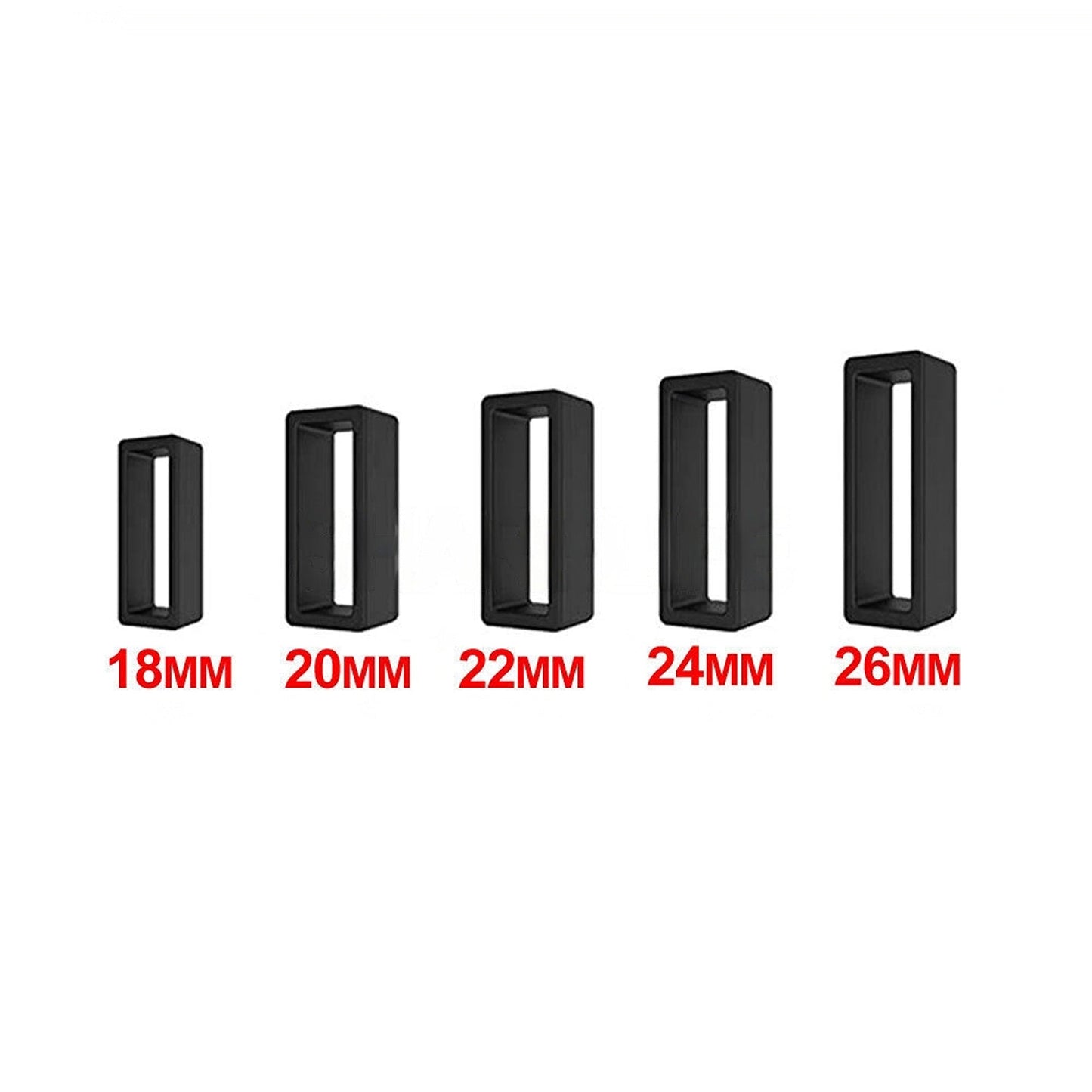 8pc Silicone Rubber Rings for Watch Strap Band Keeper Hoop