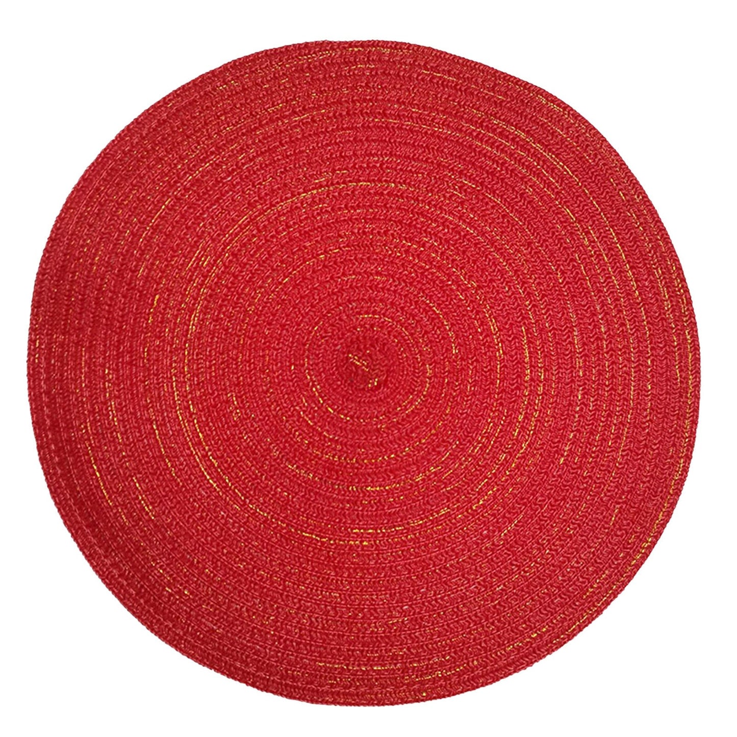 4pcs Non-Slip Jacquard-Weaved Round Placemats for Dining Table