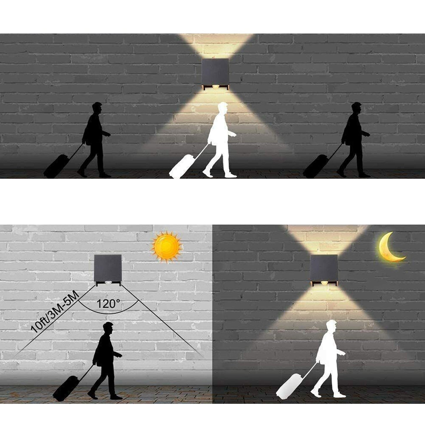 12W Square Aluminum LED Wall Light Waterproof Indoor Outdoor Modern Sconce