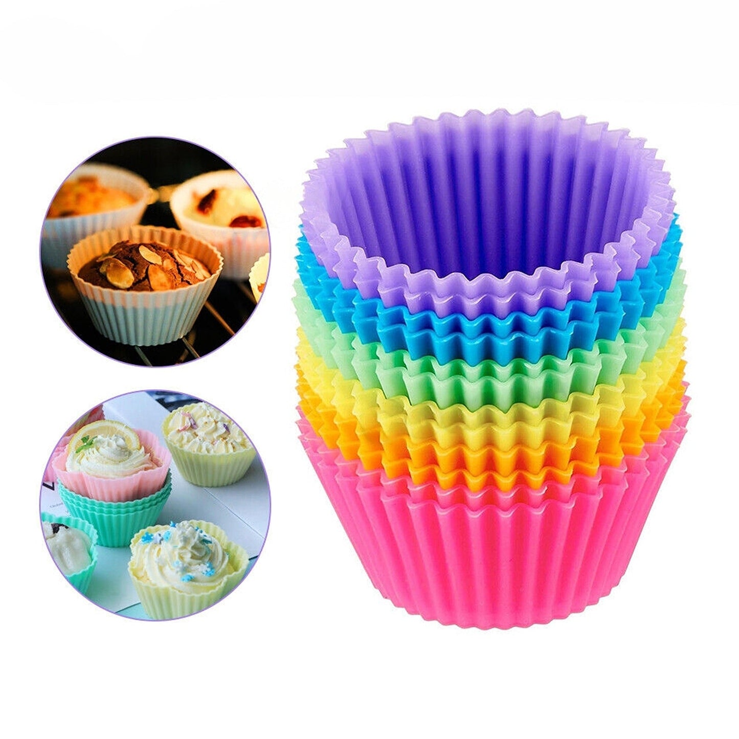20pcs Cupcake Silicone Baking Cases Round Muffin Molds DIY