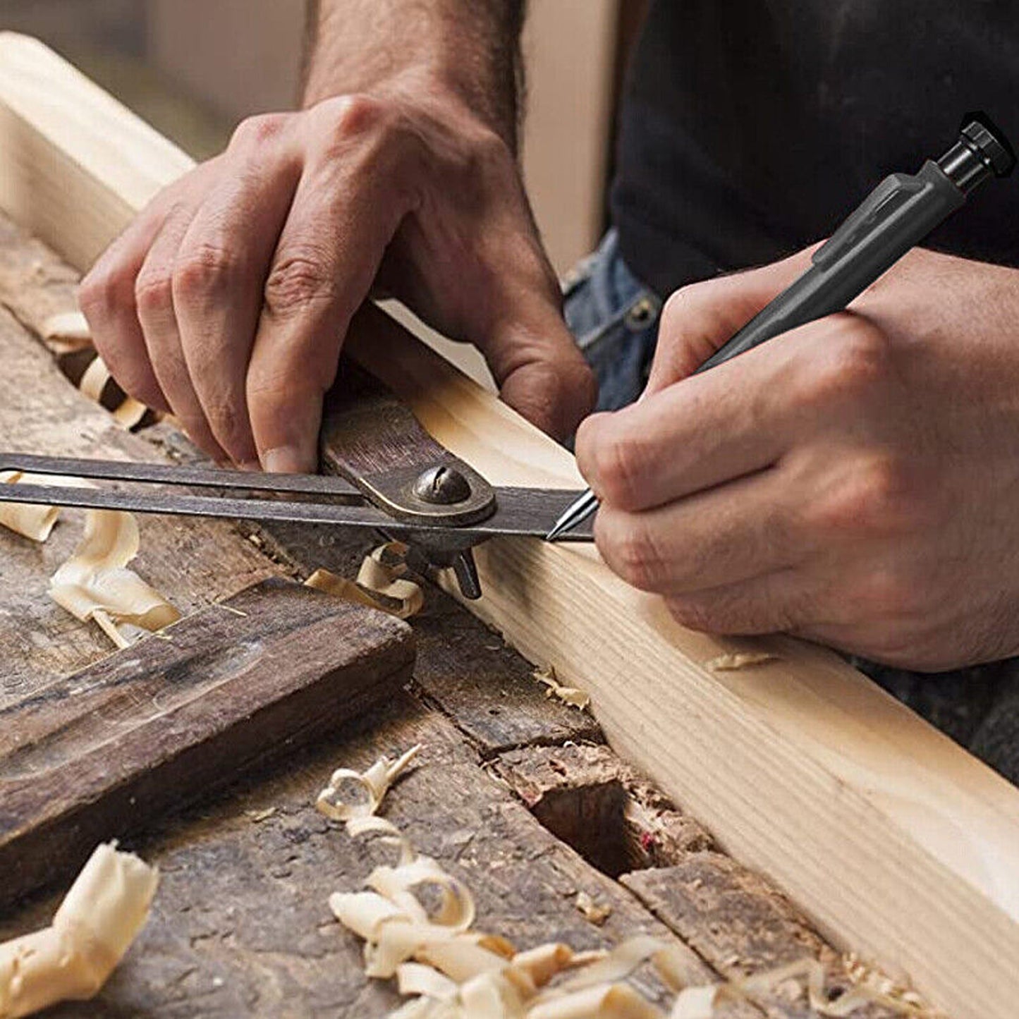 Carpenter Pencil Set with Solid Refill Leads for Woodworking