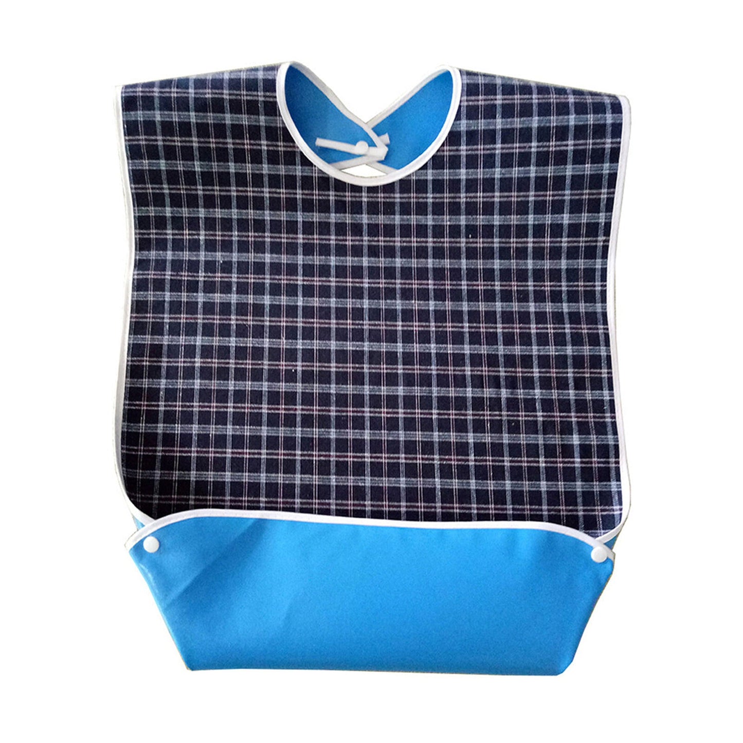 3pcs Large Washable Adult Bib Plaid Print for Elderly Senior Disabled