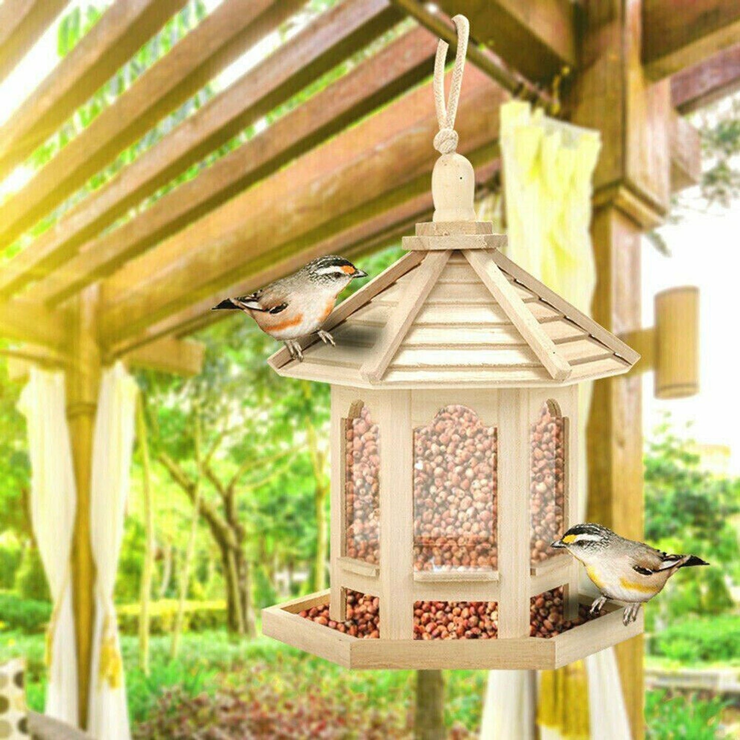 Waterproof Hanging Bird Feeder for Garden Gazebo Style