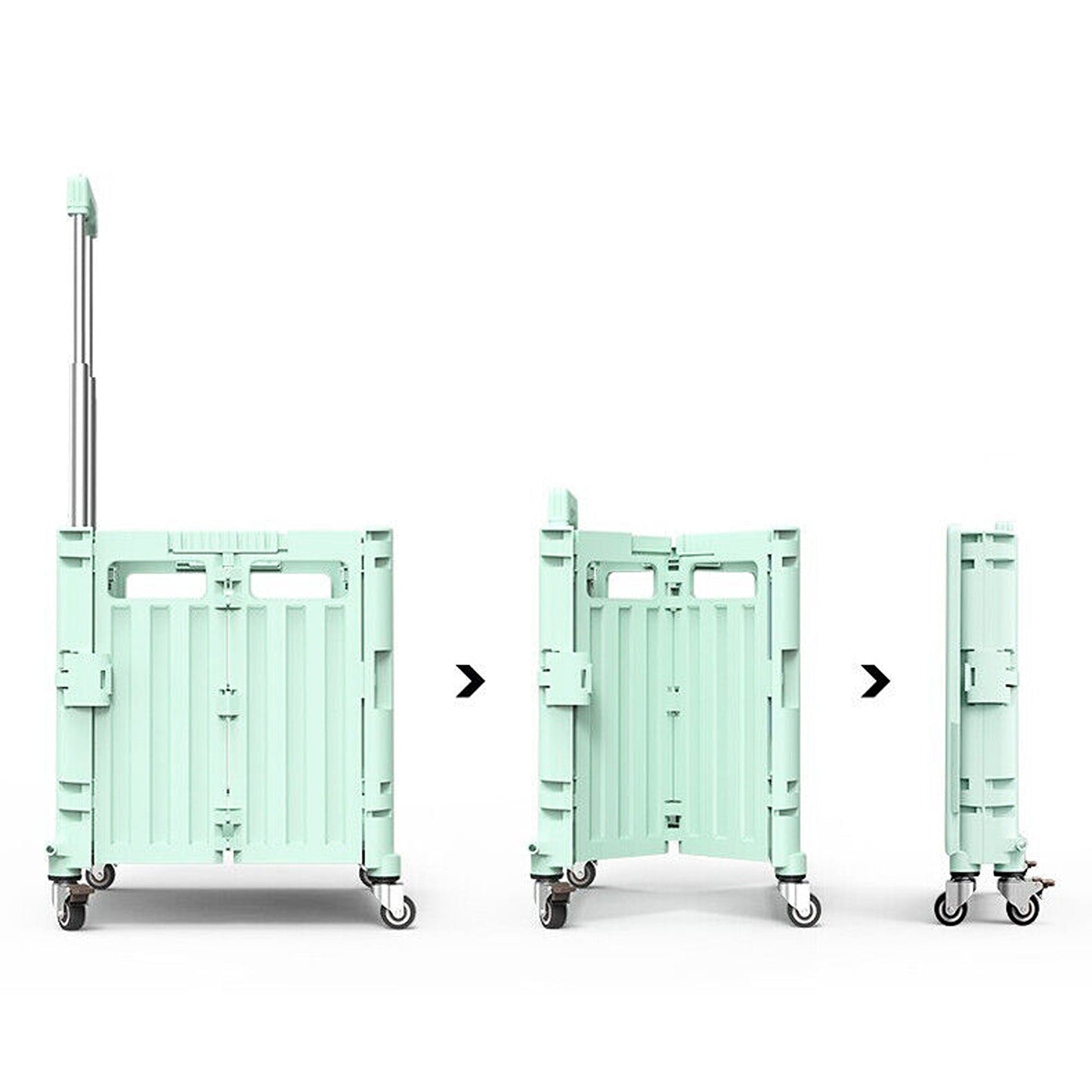 Foldable Grocery Shopping Trolley with 360 Degree Wheels and Lid
