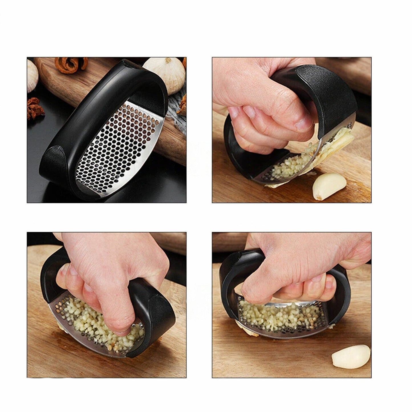 Manual Garlic Press Rocker Stainless Steel Mincer Kitchen Crusher