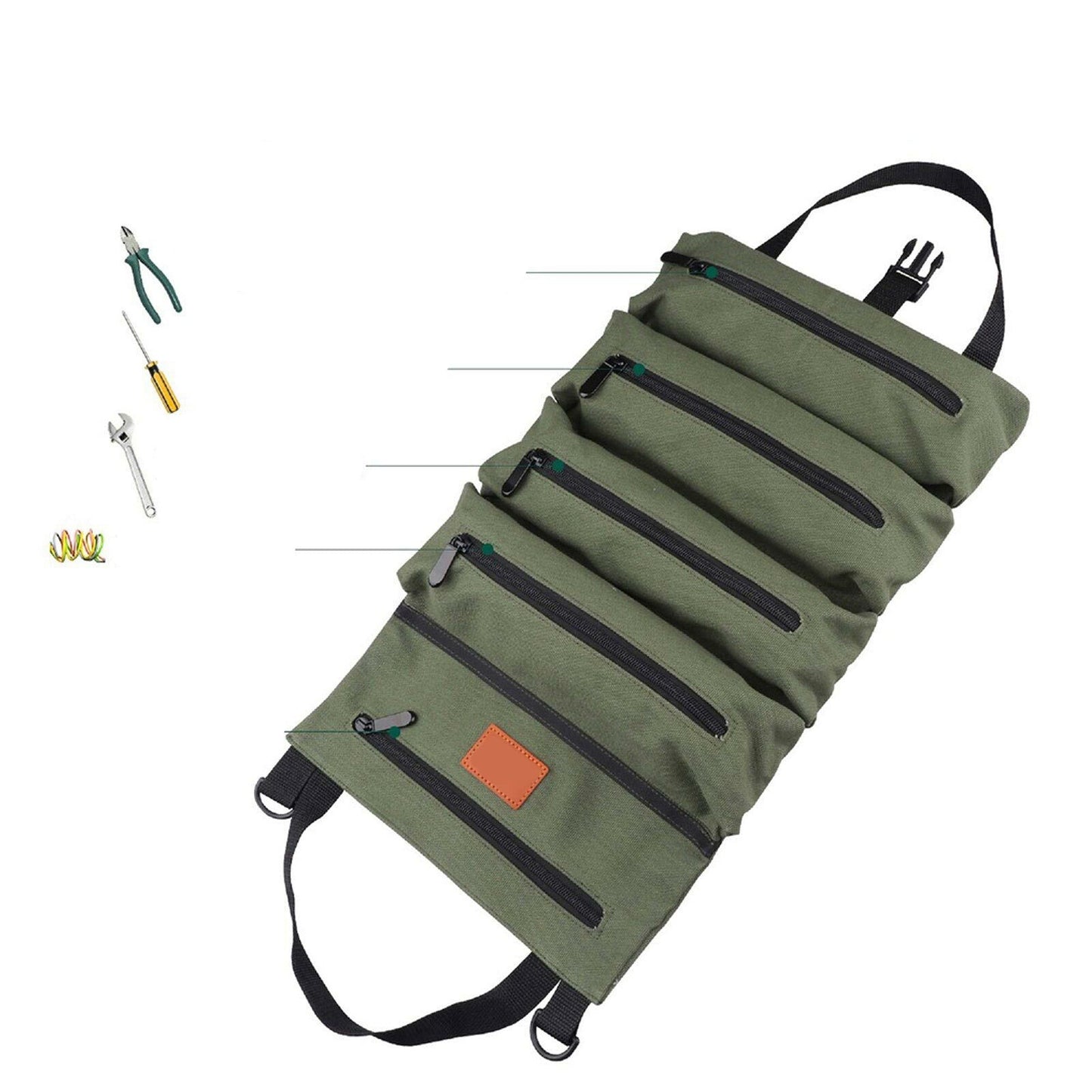 Super Big Canvas Tool Roll Large Organizer Bag for Wrench