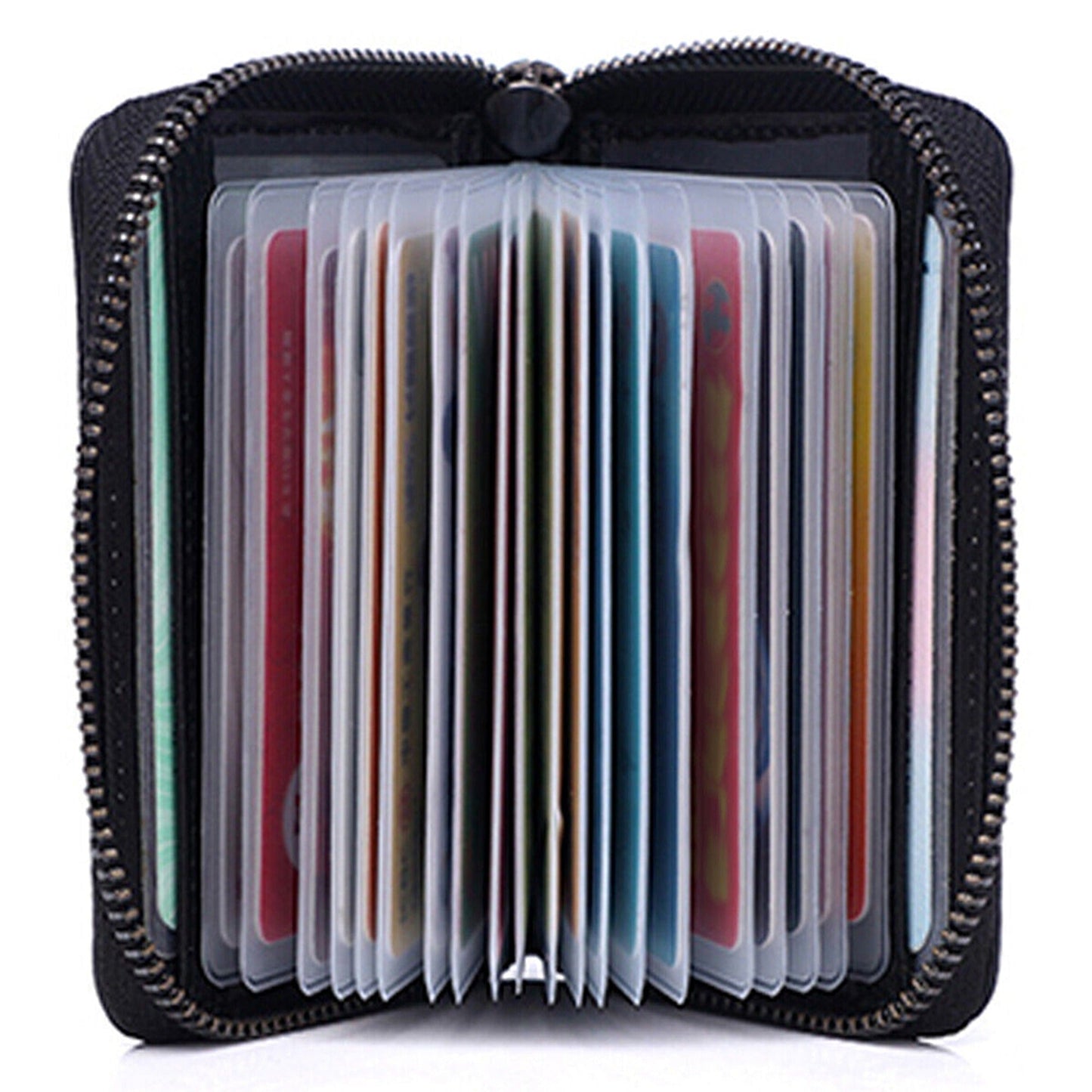 Genuine Leather RFID Blocking Wallet Credit Card Holder Business Case 22 Cards