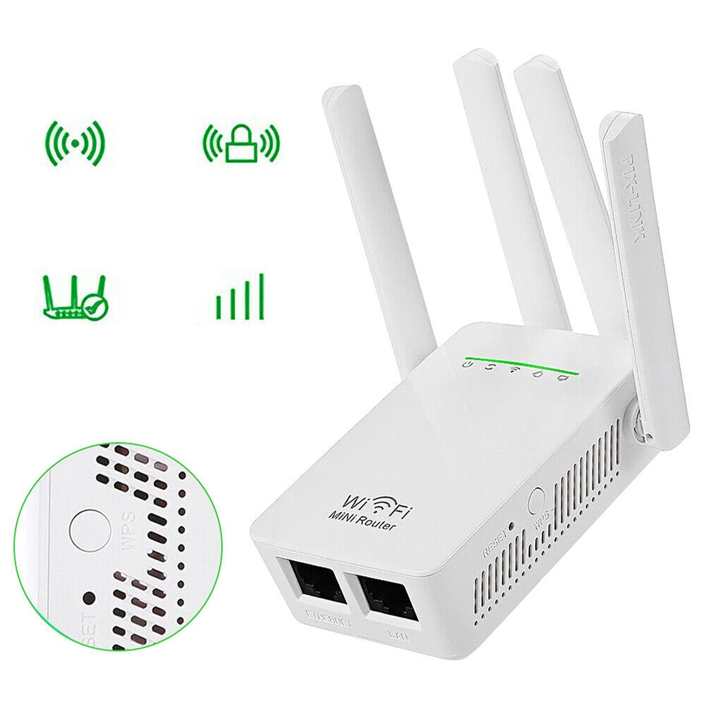 Long-Range WiFi Booster with Antenna Wireless Router Repeater